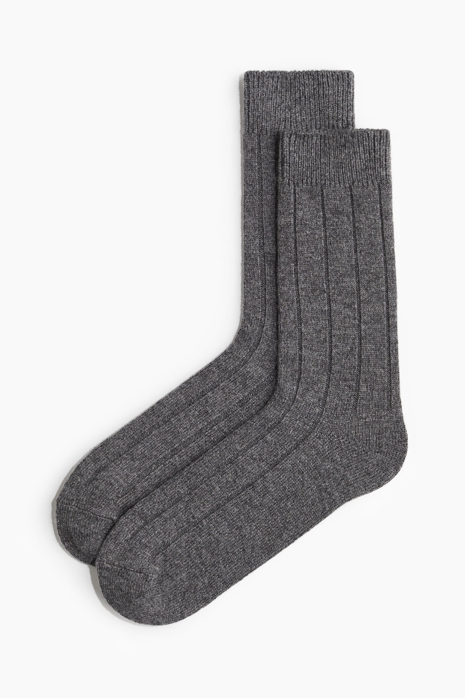 Rib-knit socks - Dark grey marl/Black/Grey marl/White/Navy blue/Beige - 1