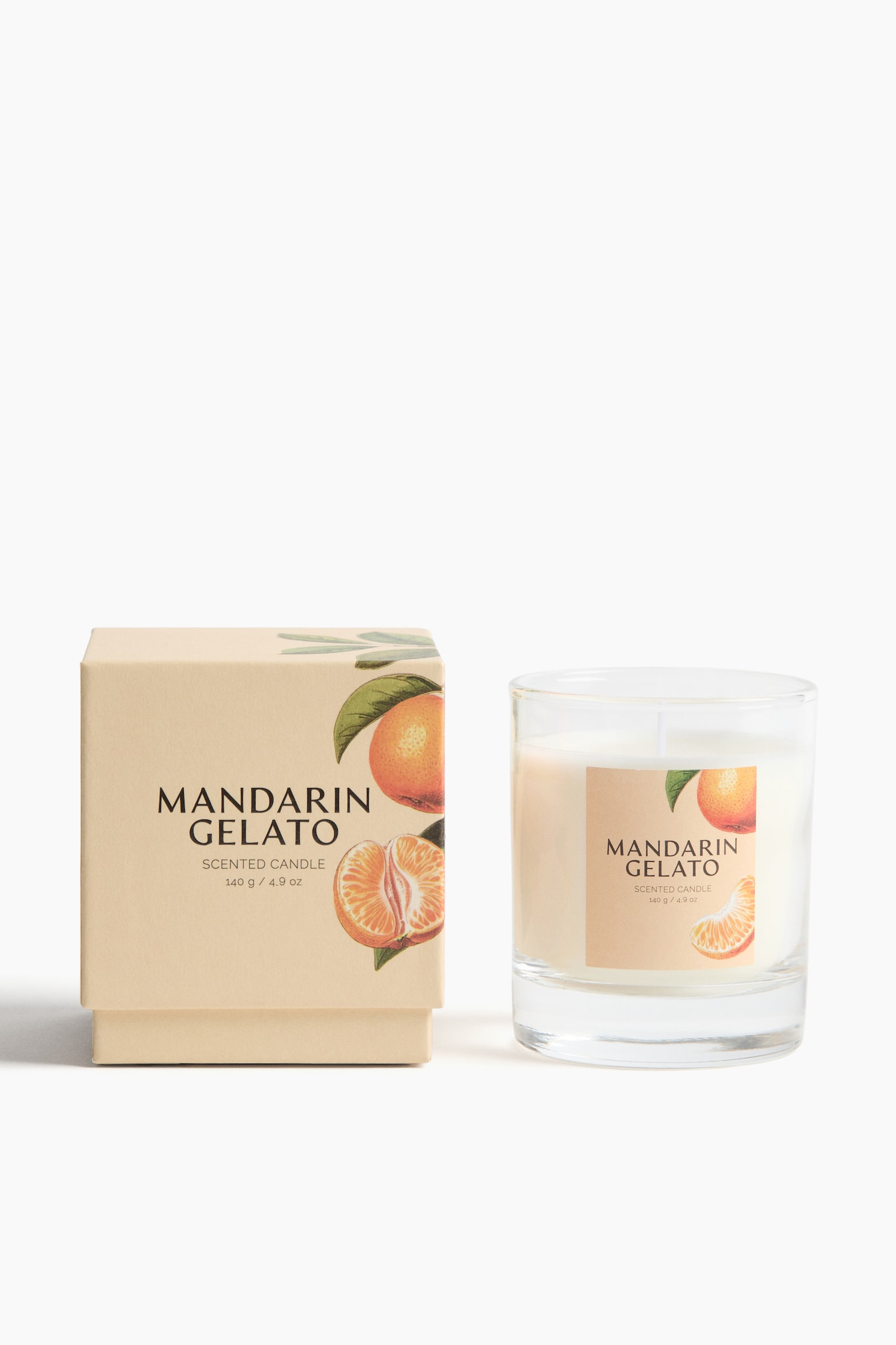 Scented Candle in Glass Holder - Mandarin Gelato/Lemon Sorbet/Almond Macaron/Grapefruit Granita/Sugared Rhubarb