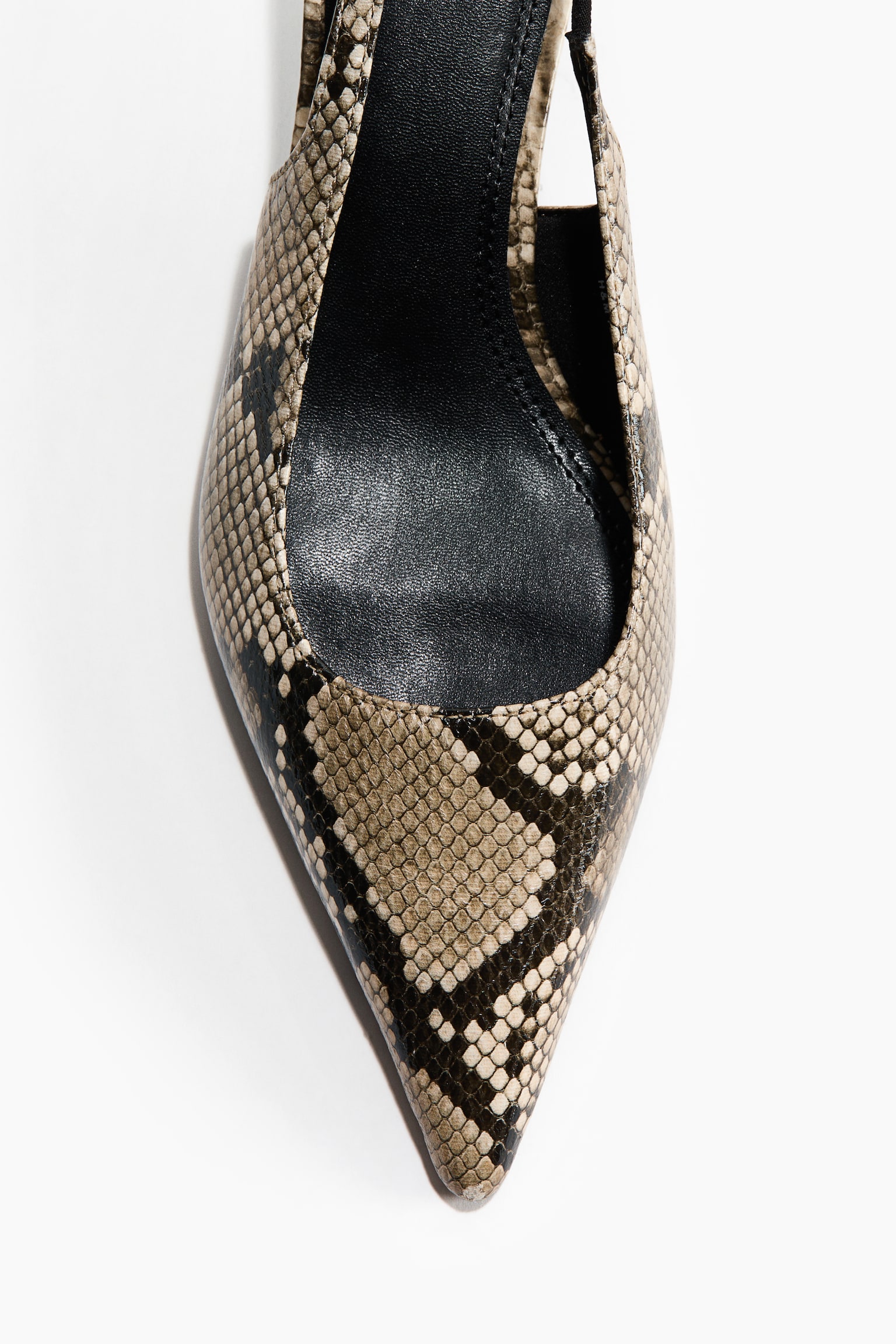 Slingback court shoes - Beige/Snakeskin pattern/Brown/Black - 5