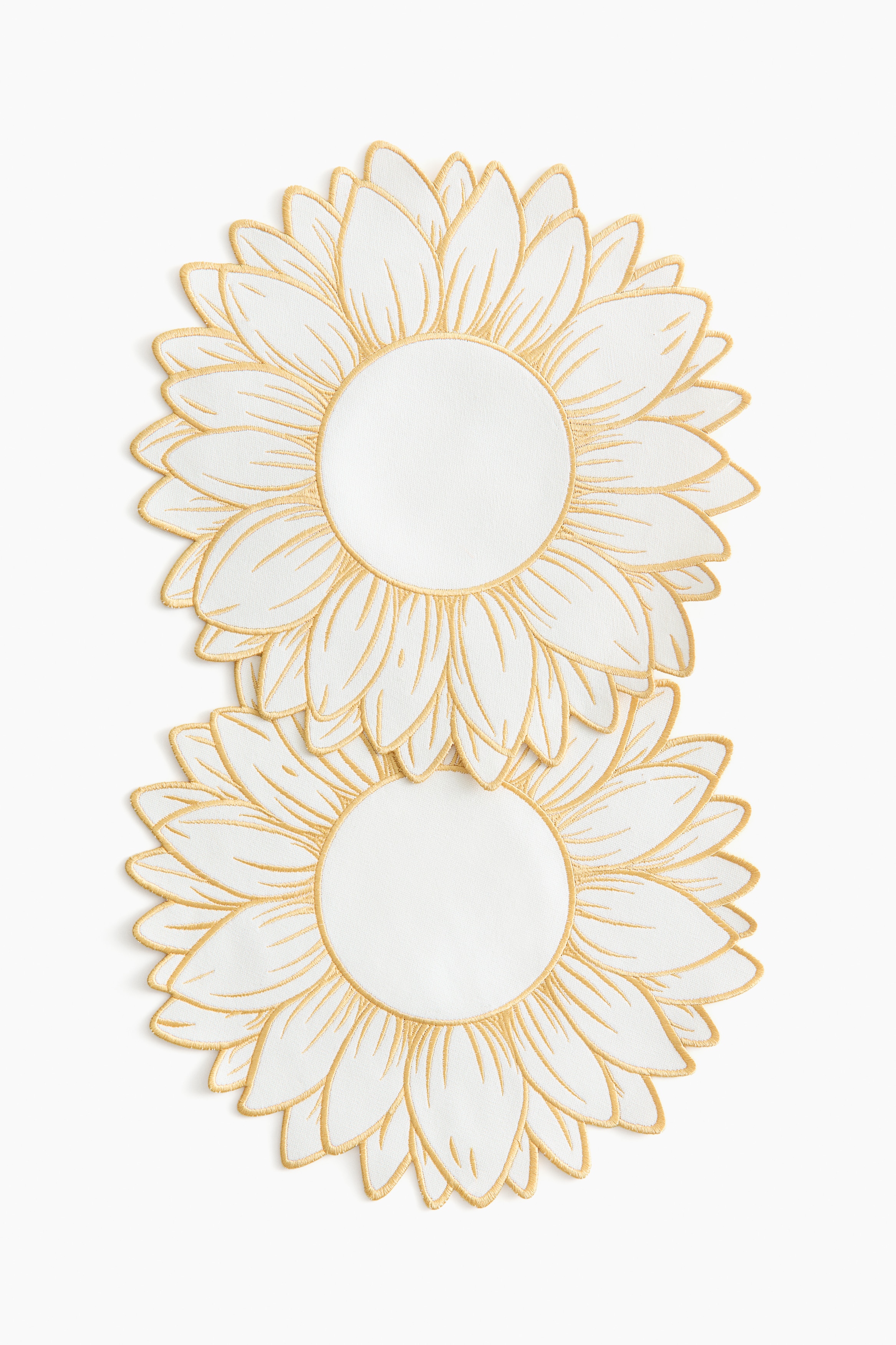 2-pak vandafvisende dækkeserviet - Hvid/Gul