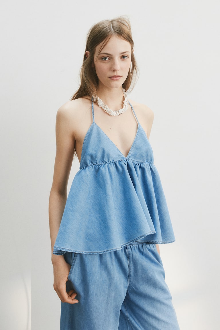 Teksas bluza sa halter izrezom