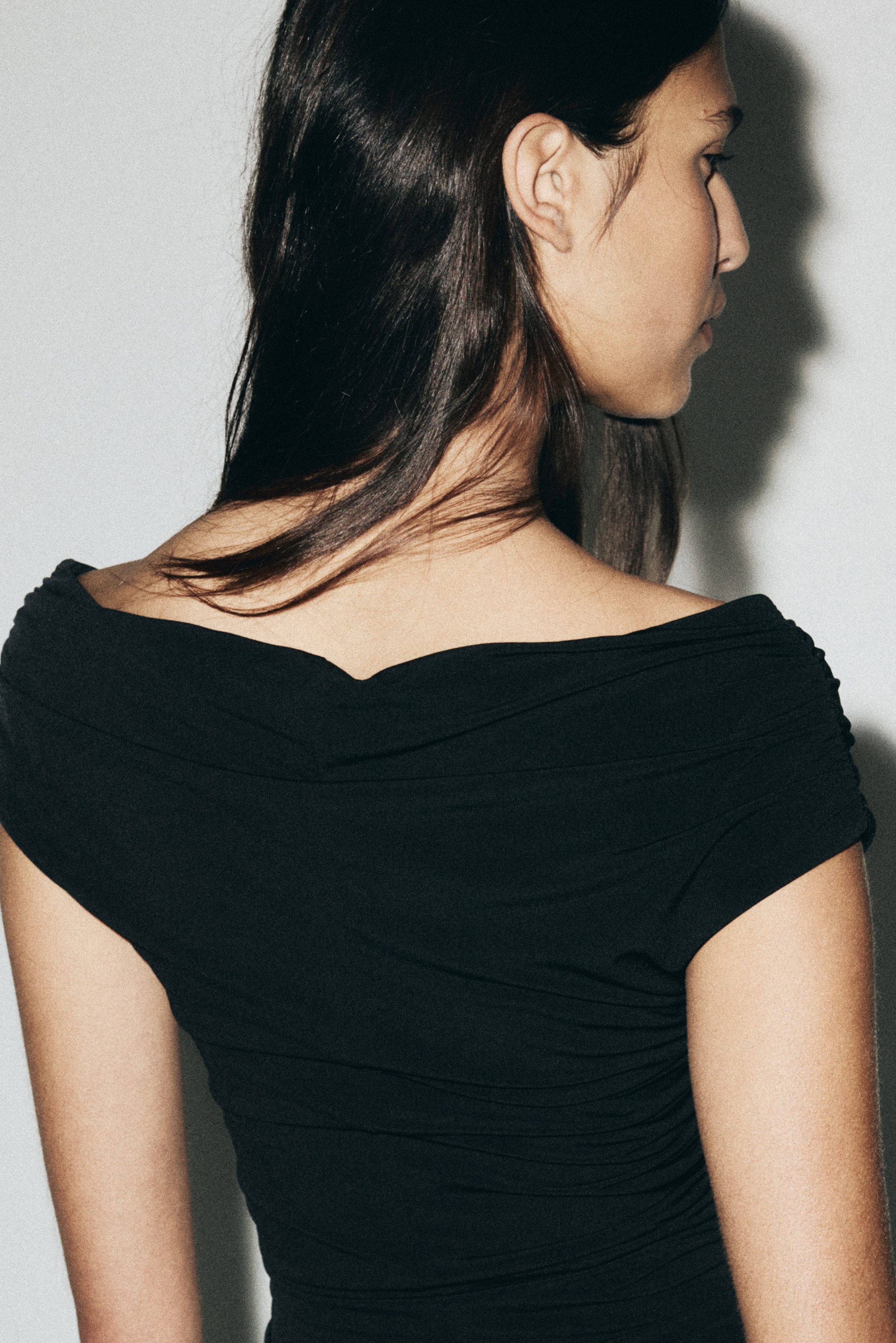 off the shoulder tuxedo dress Look 28: Onyx Off-Shoulder Double Breast Tuxedo Pantsuit 12