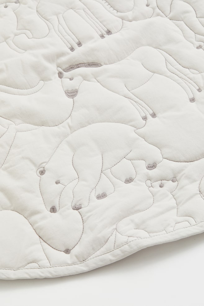 Quilted cotton baby mat - Light grey/Animals - 3