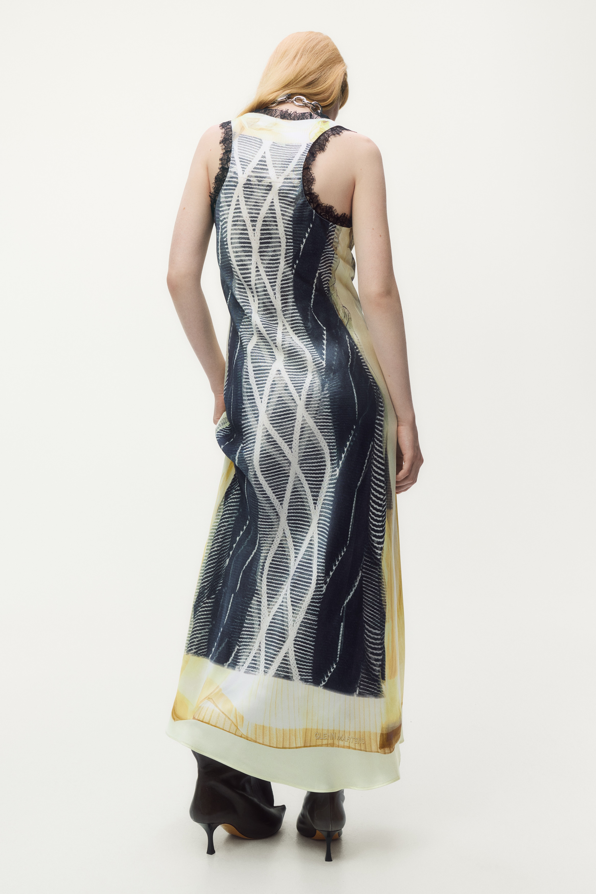 プリントサテンワンピース - ブラック／パターン - レディース | H&M JP