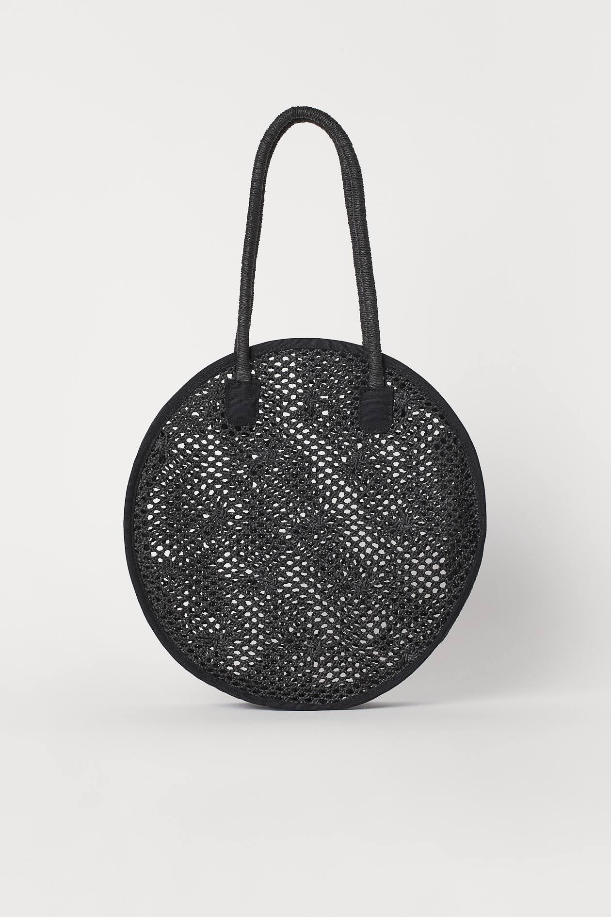 Round straw bag Black Ladies H&M AU