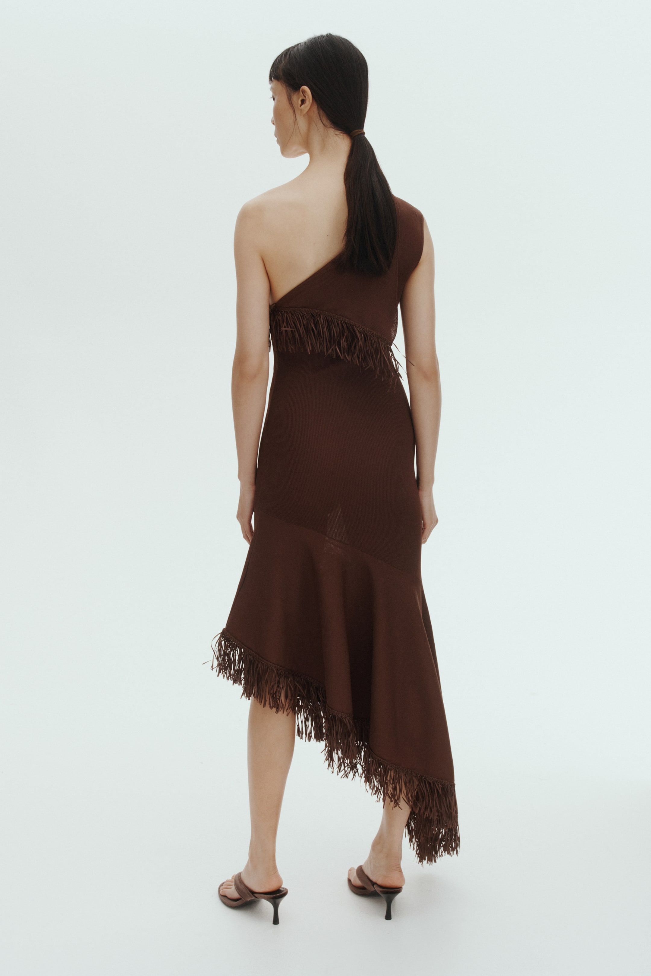 One-Shoulder Dress with Fringe