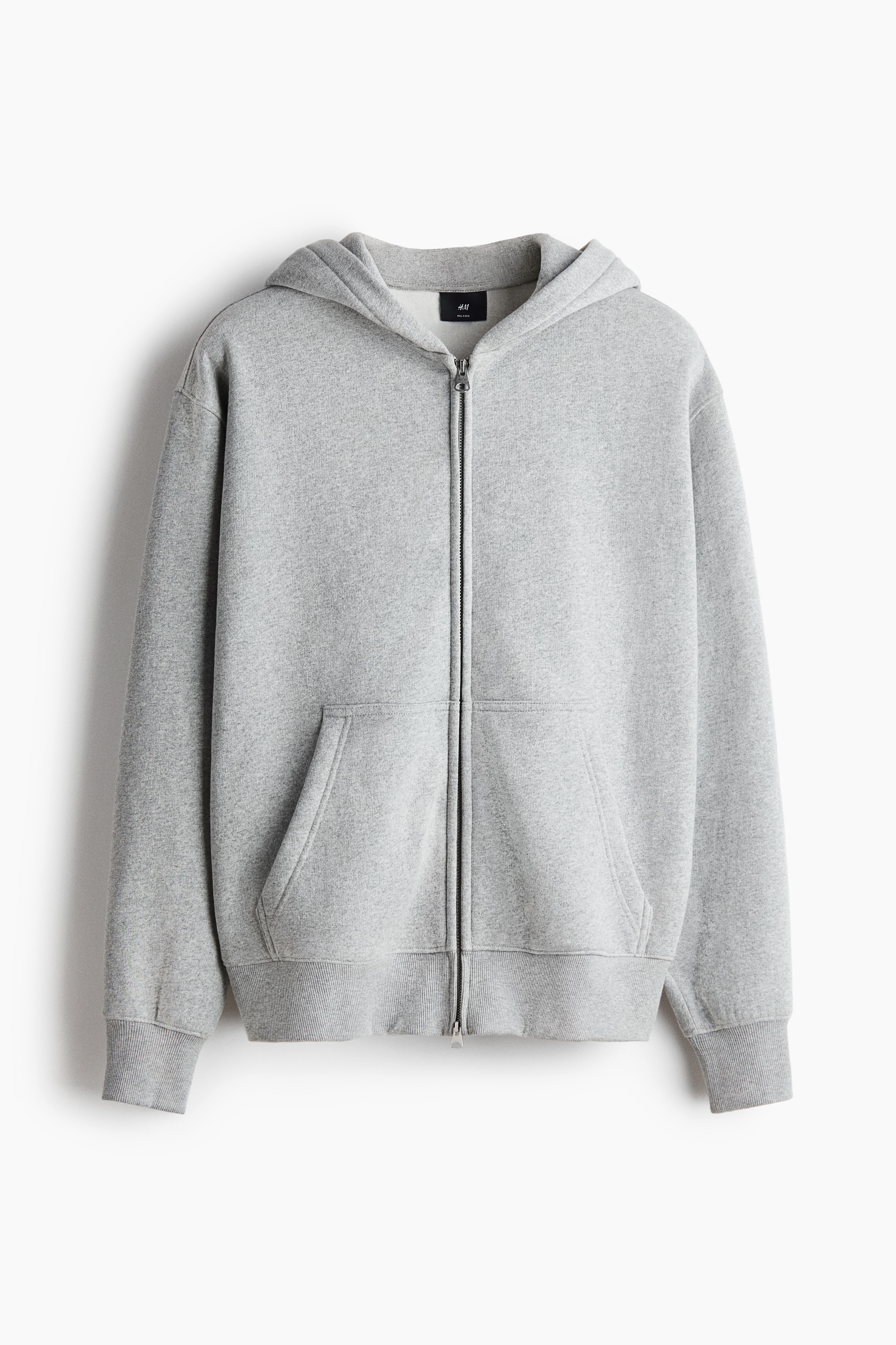 Relaxed Fit Zip-through hoodie - Light grey marl