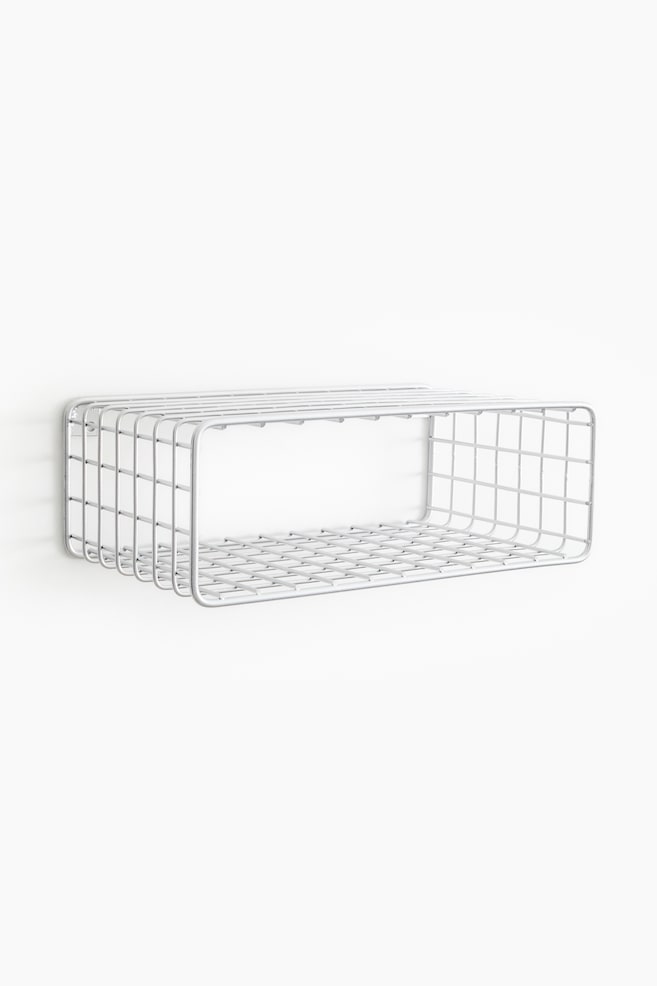 Metal wire wall shelf - Silver-coloured - 1