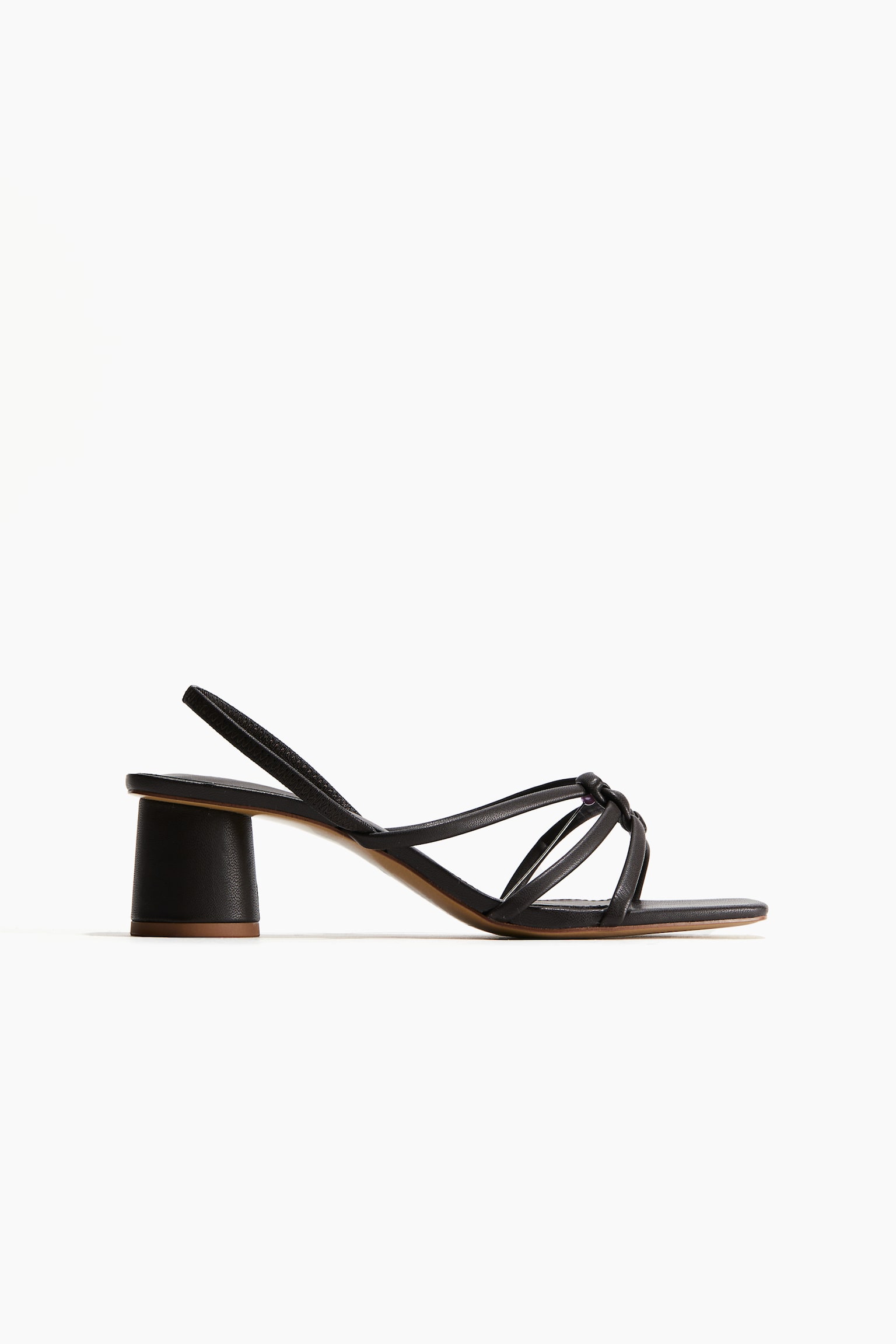 Heeled Strappy Sandals - Dark brown/Black/Gold colour - 1