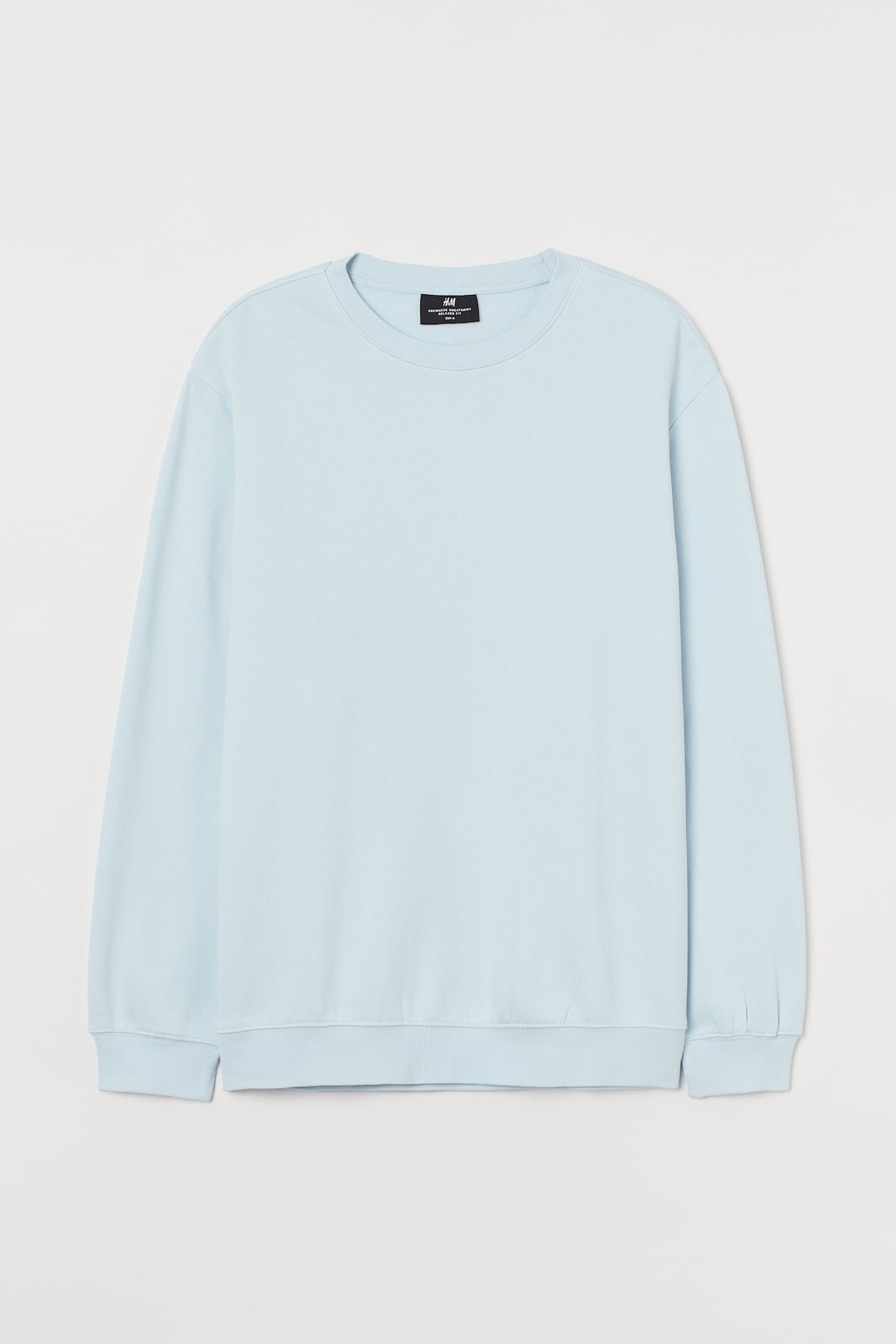 Relaxed Fit Sweatshirt - Round Neck - Long sleeve - Light blue - Men ...