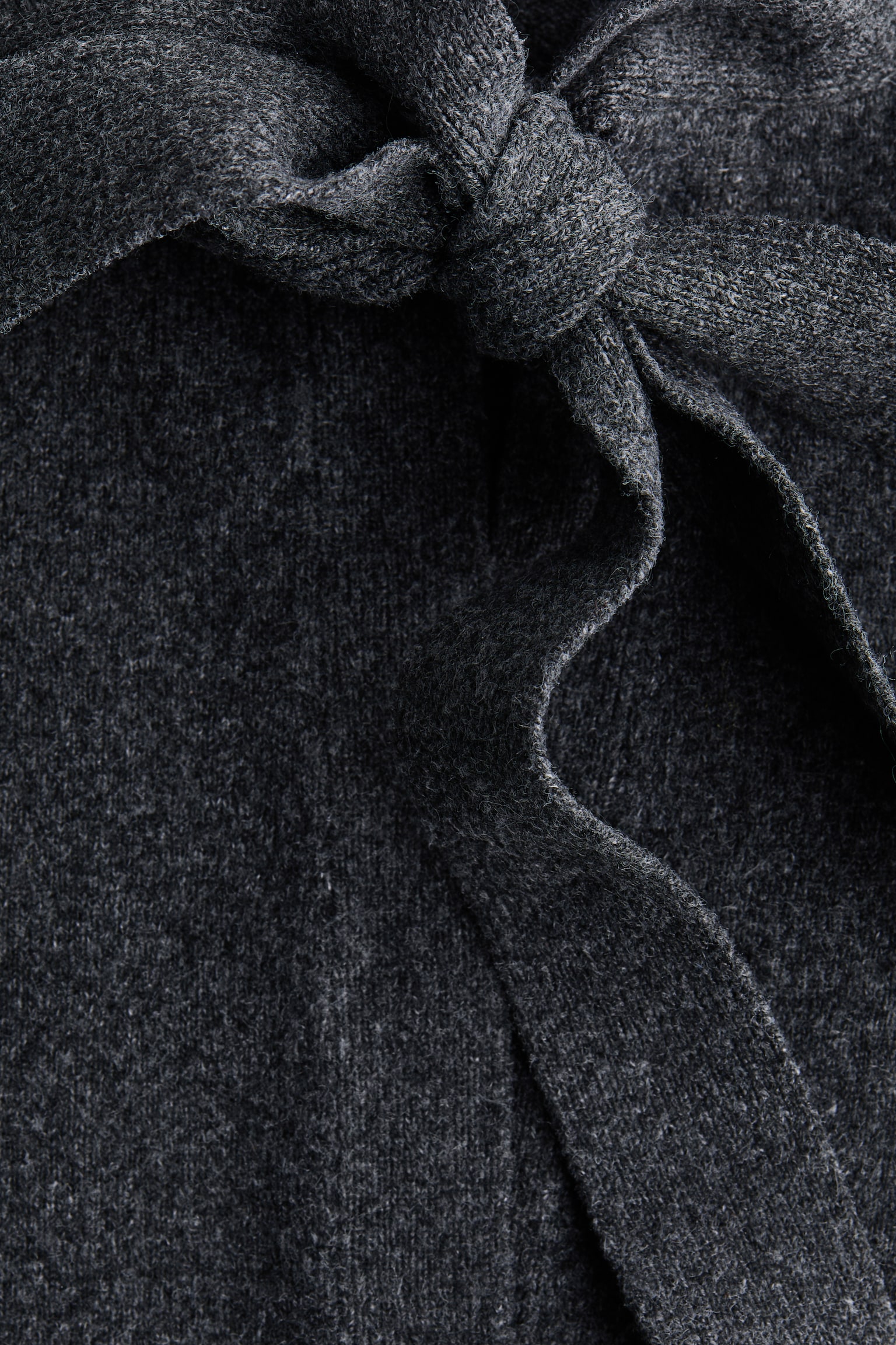 Женский топ H&M Knit Bow-Collar Top, цвет: Тёмный серый меланжевый — фото 6