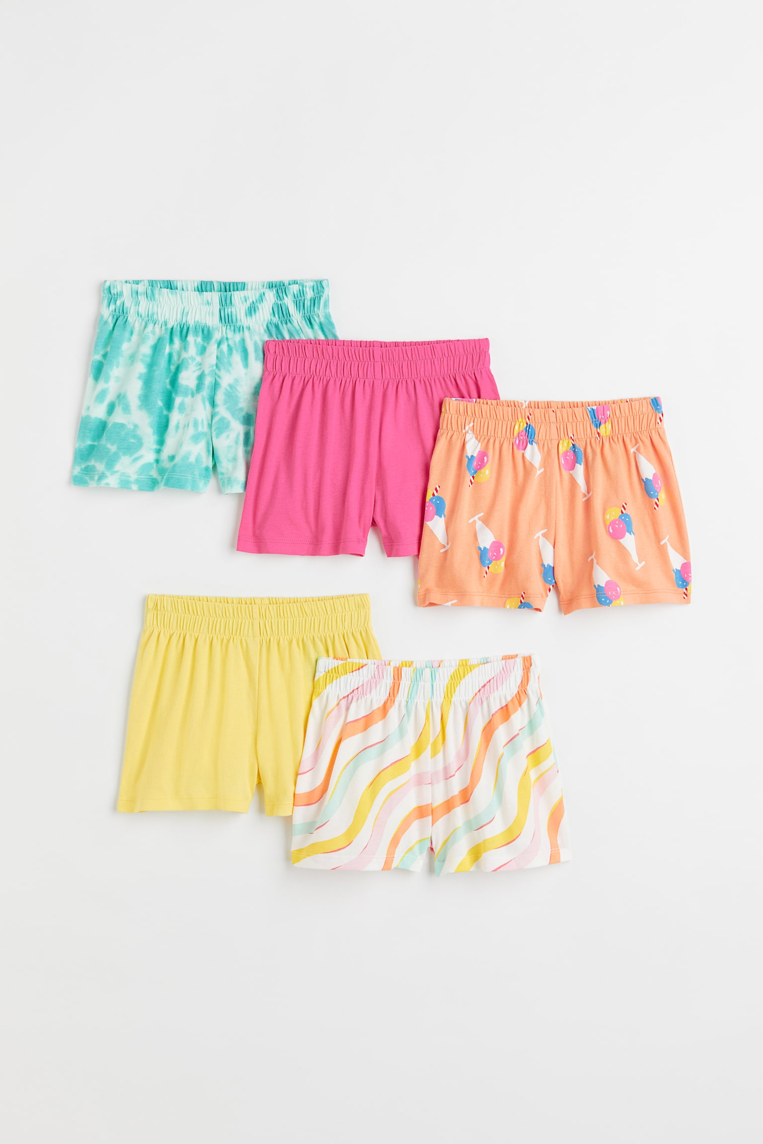 5-pack jersey shorts - Light yellow/Ice creams/Old rose/Floral - 1