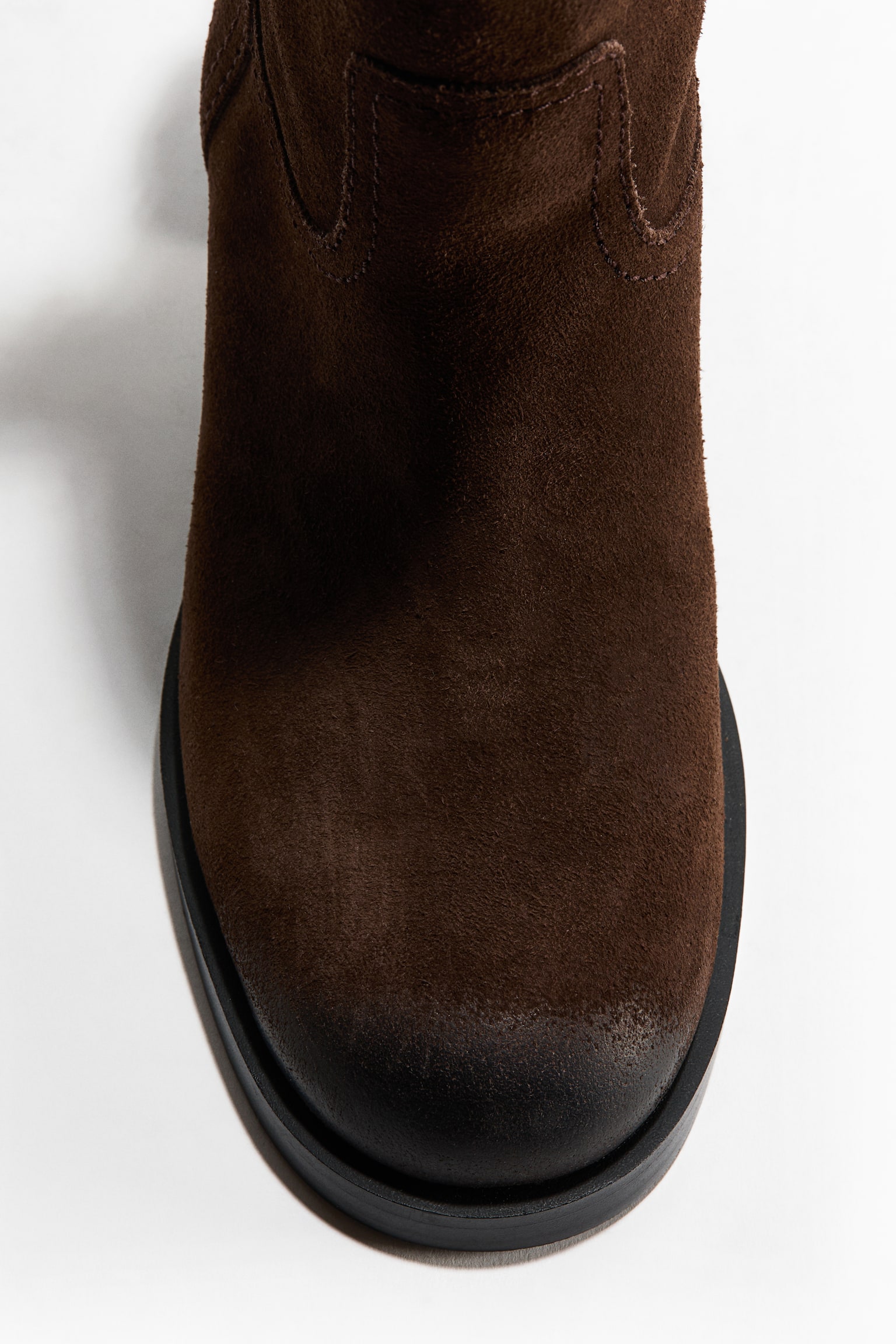 Женские ботинки H&M Block-Heeled Suede, цвет: Тёмный коричневый — фото 2