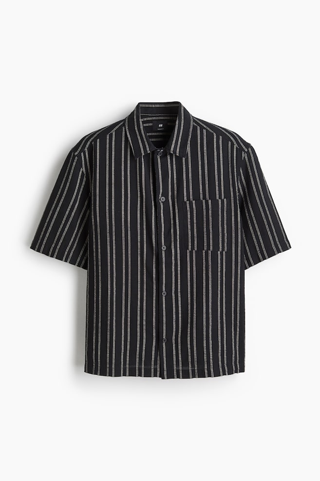 Regular Fit Short Sleeve Shirt - Black/Stripe - 1