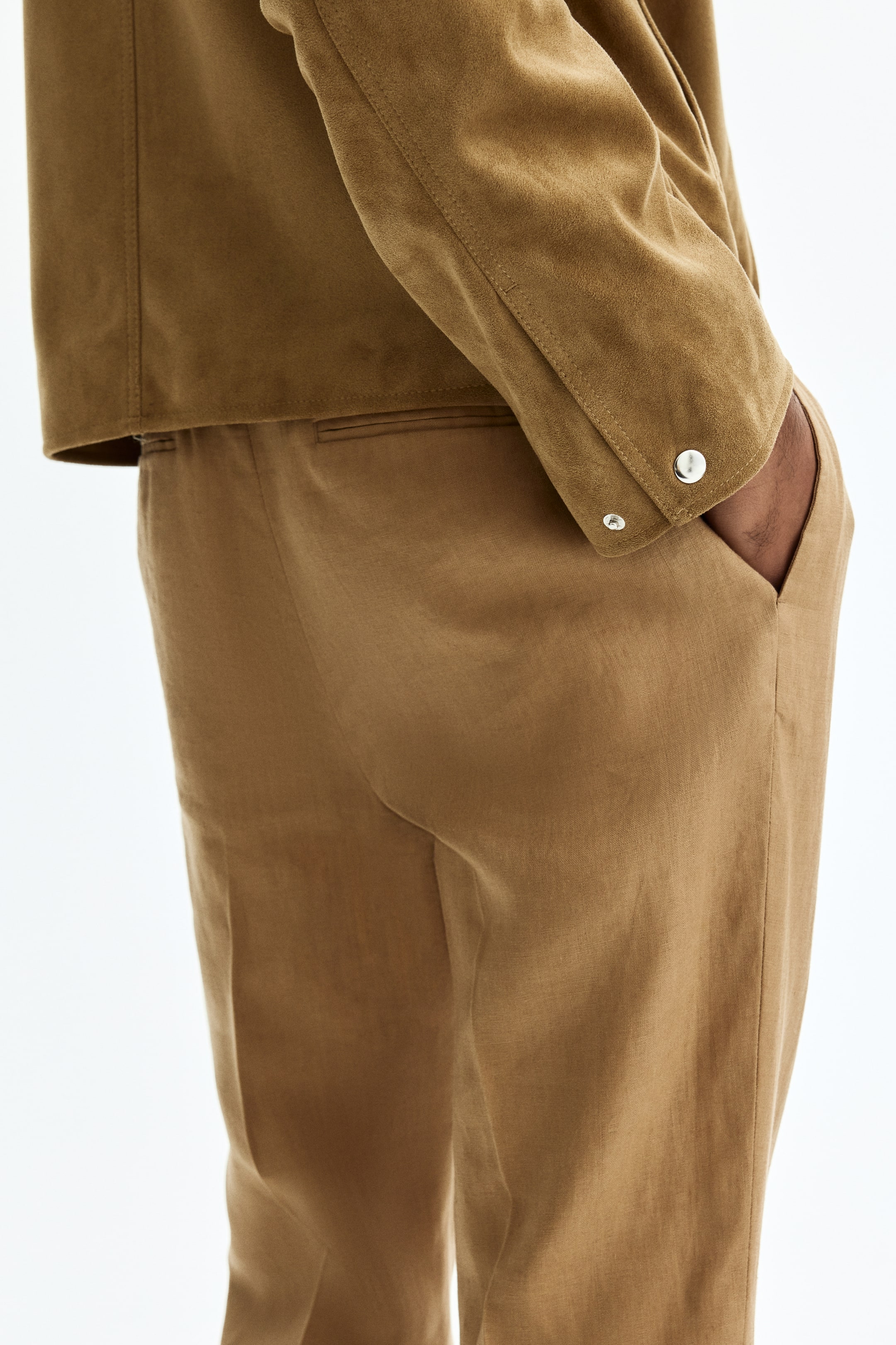 Мужские брюки H&M Slim-Fit Linen Suit Pants — фото 7