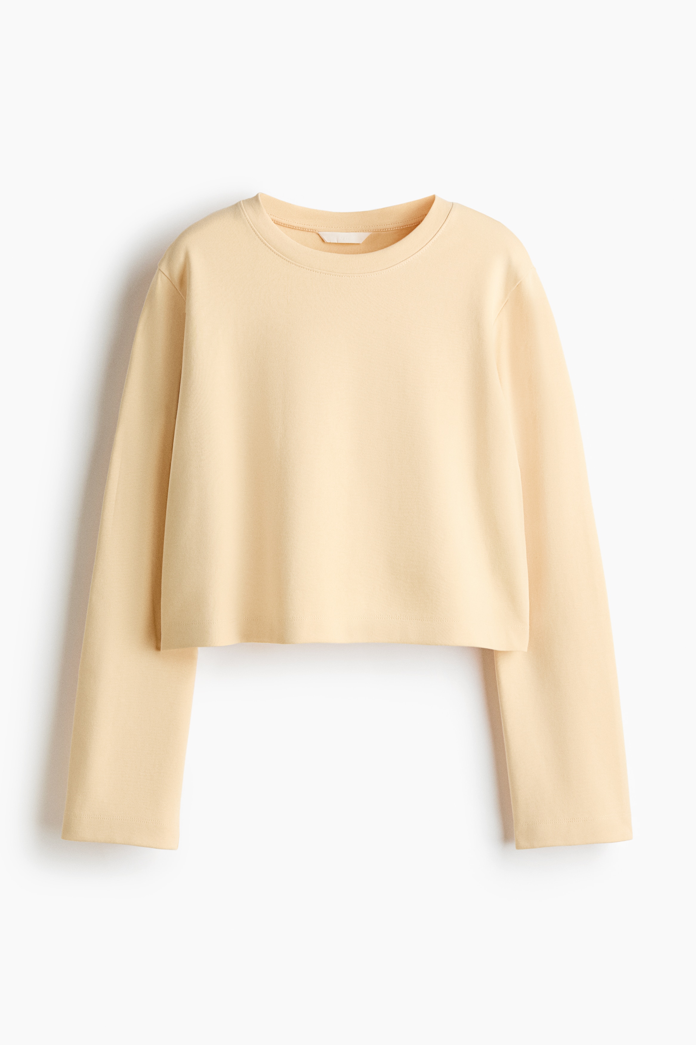 Top court en interlock - Jaune pâle/Rouge vif/Blanc/Marron foncé