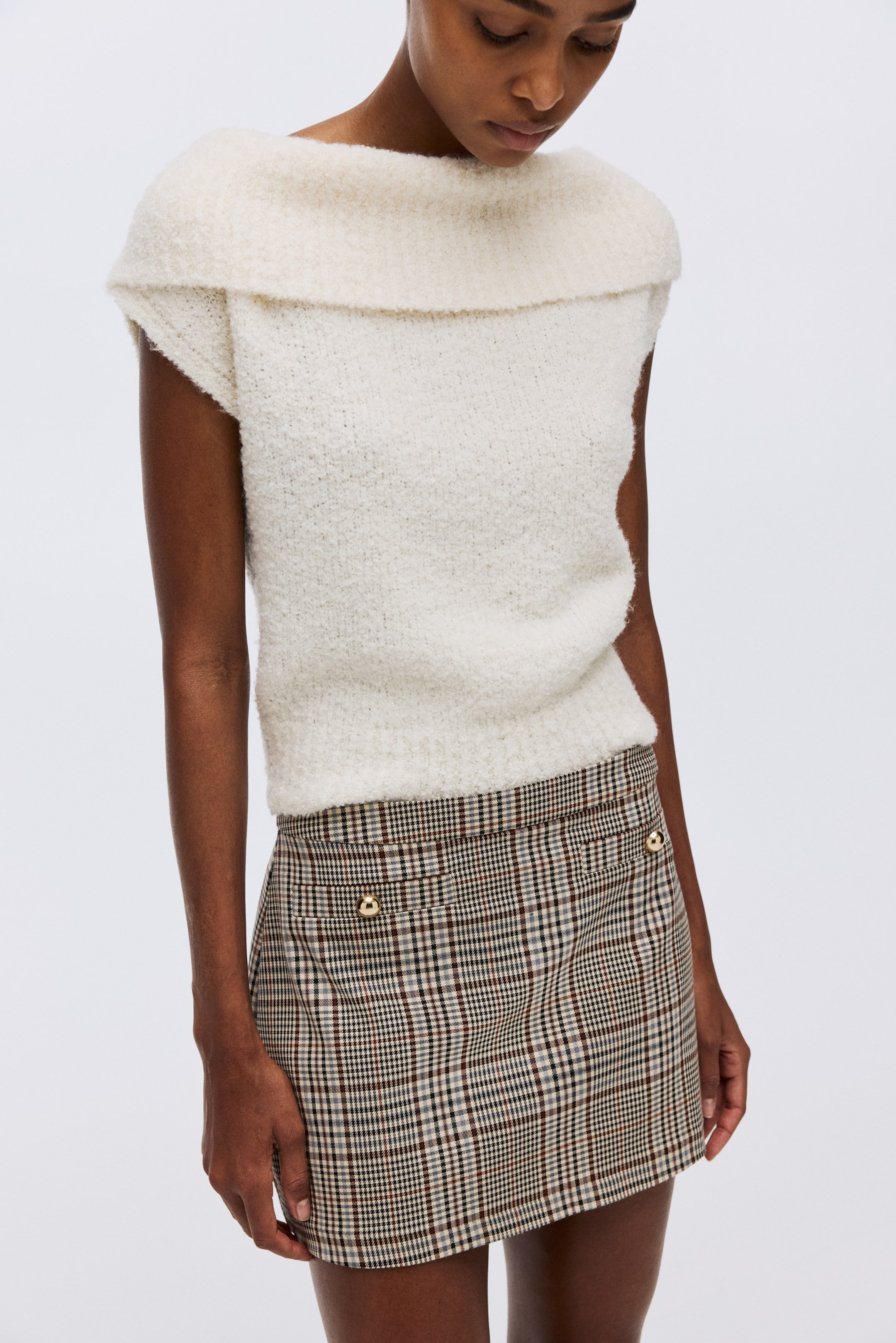 Größeres Bild anzeigen: Skort - Hellbeige/Kariert - Ladies | H&M AT 1