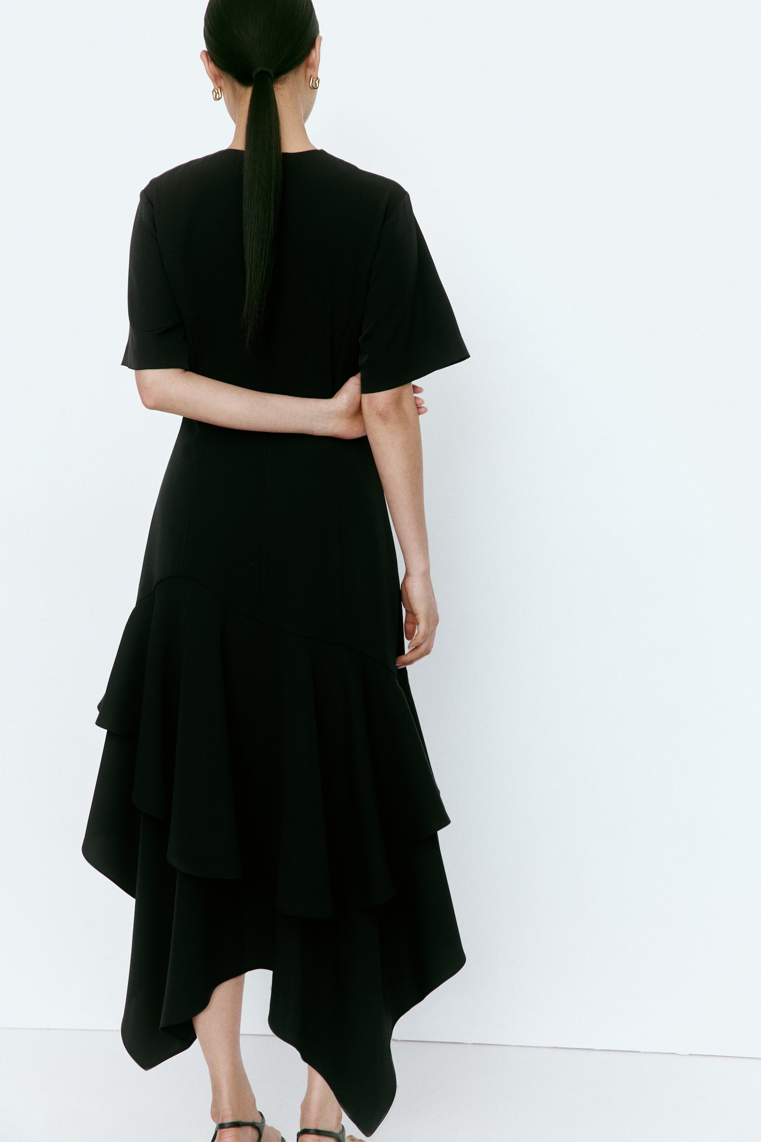 Asymmetric Dress-Black - 5