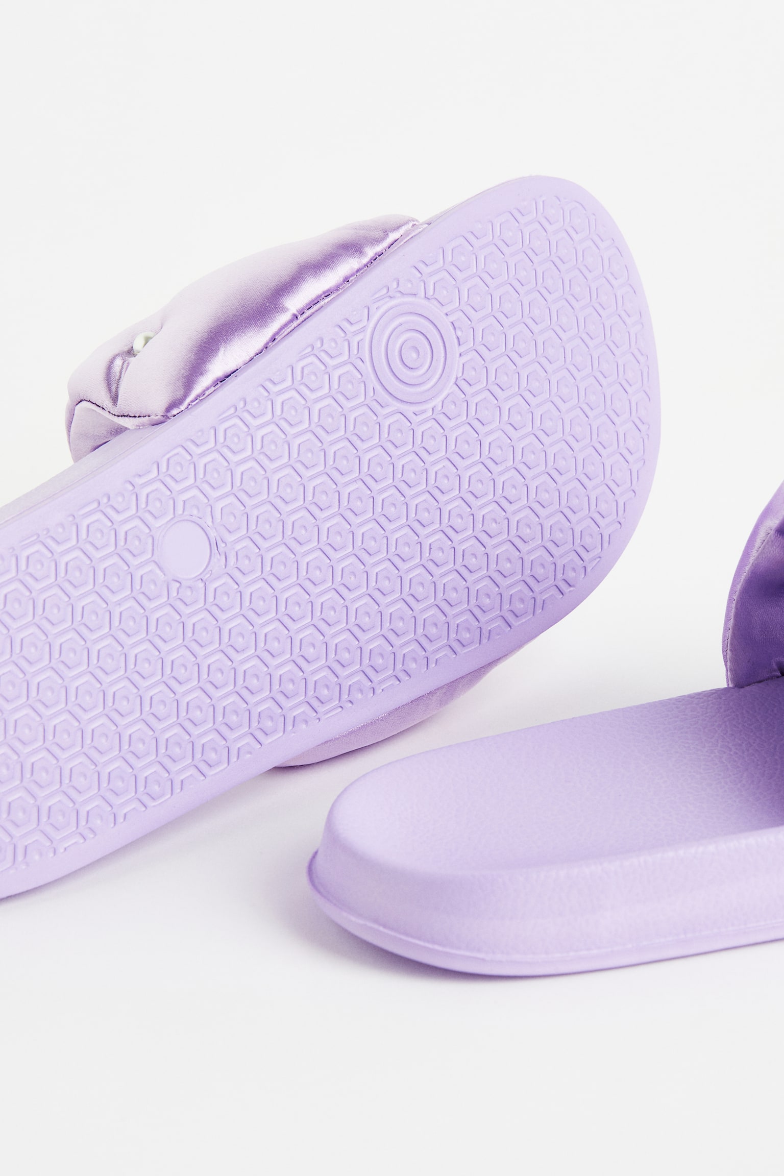 Beaded Satin Slides - Purple - 2