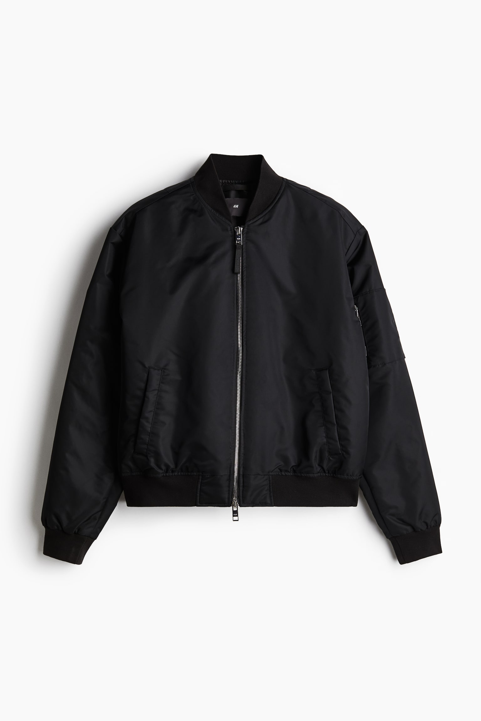 Loose Fit Bomber Jacket - Black/Khaki green - 2