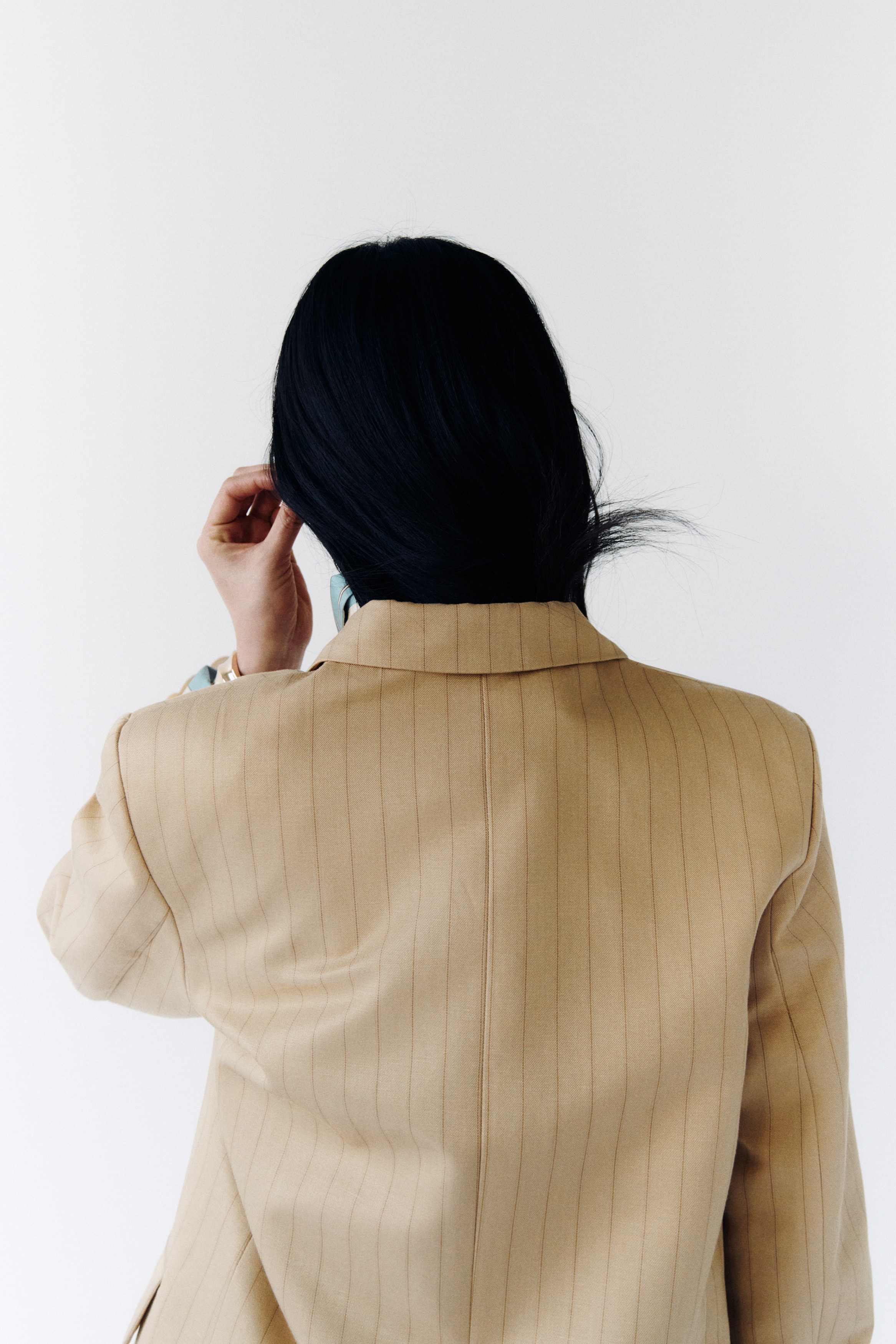 Linen-blend blazer