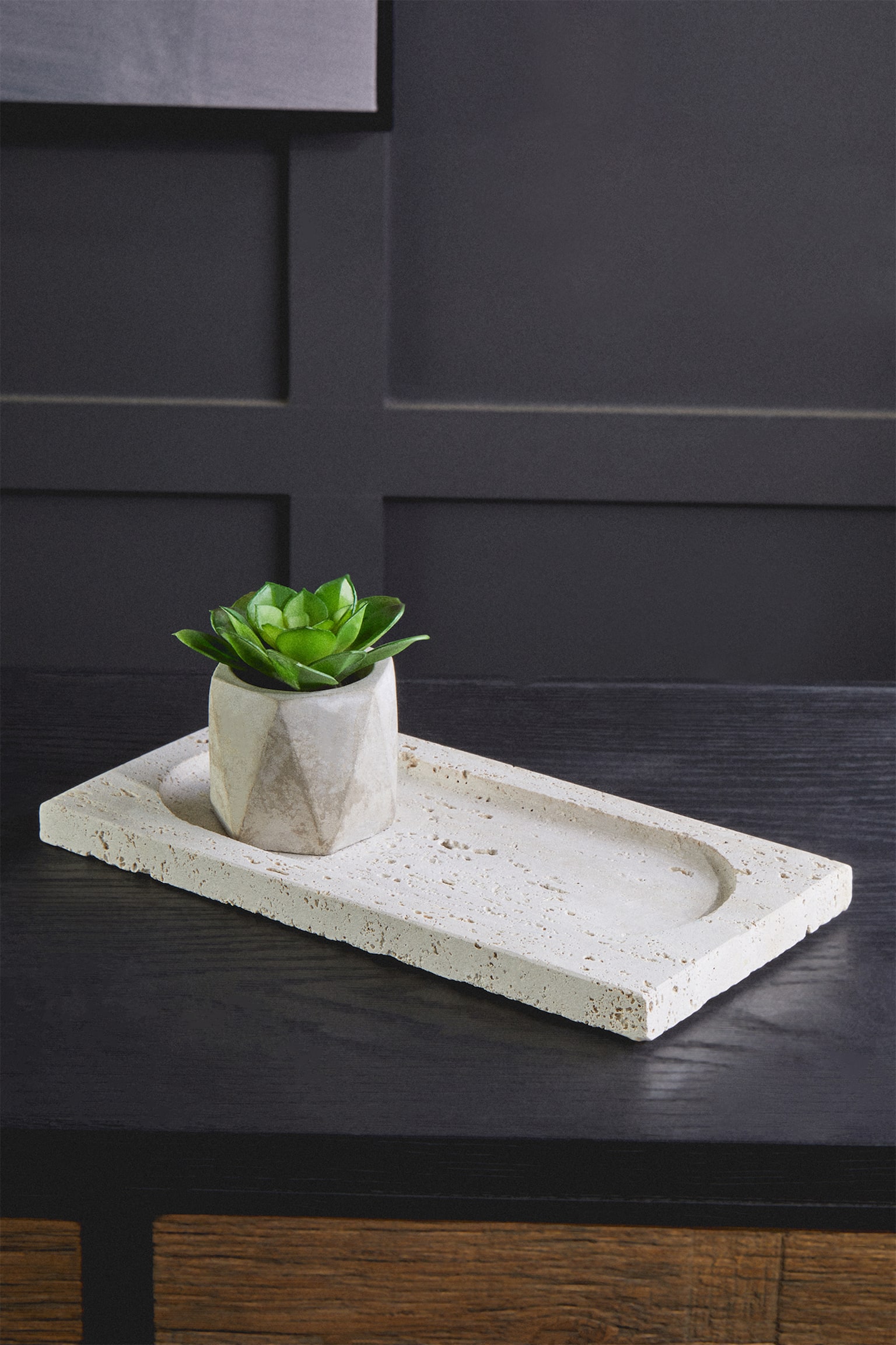 Tibor Travertine Rectangular Tray - Natural - 5