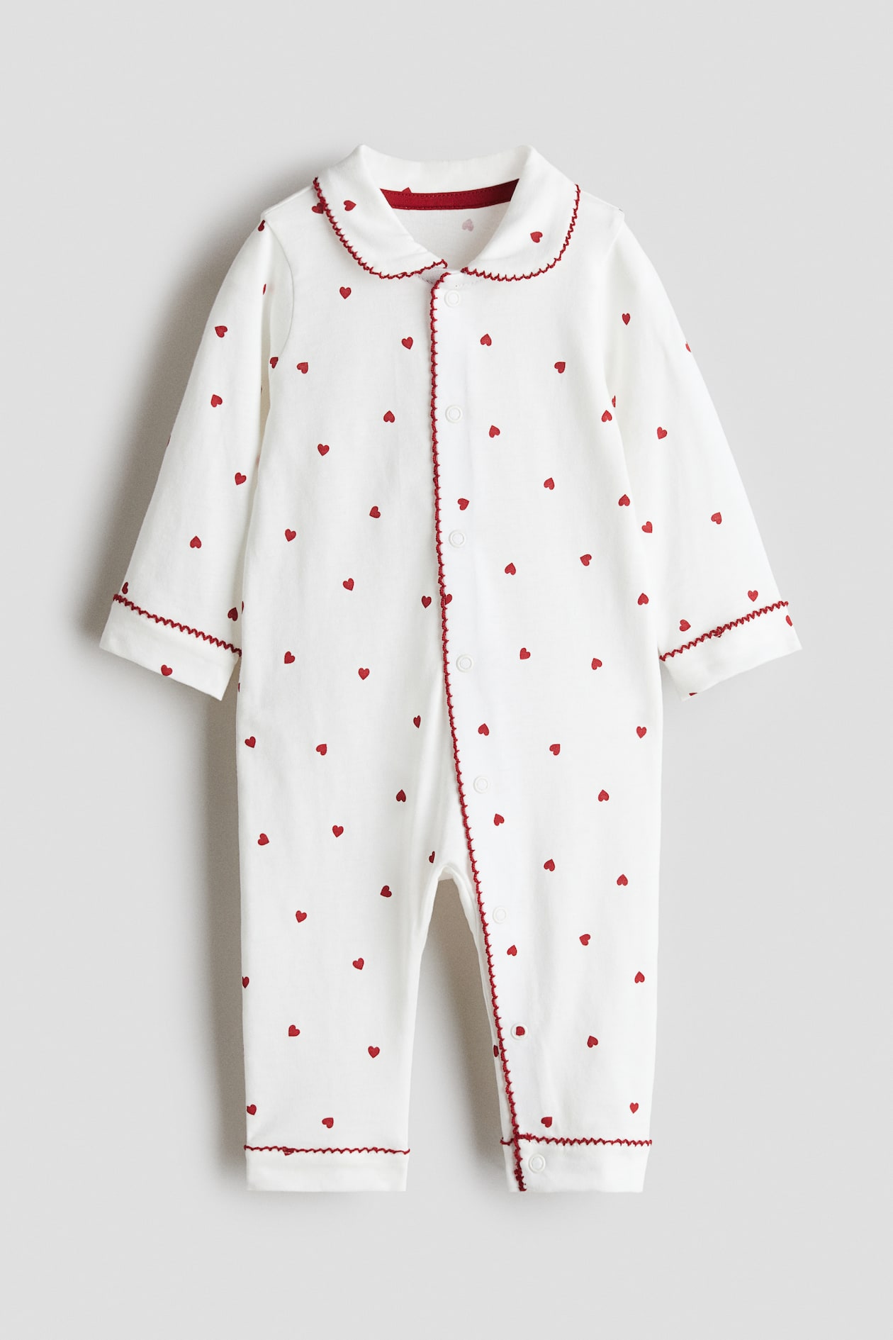 Pyjama avec col - Blanc/cœurs - ENFANT | H&M FR