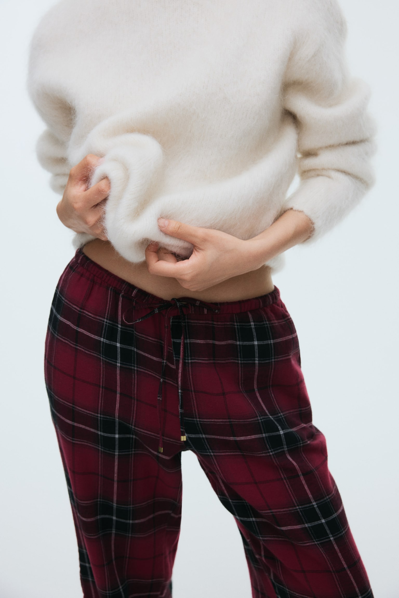 Pyjama bottoms - Red/Checked/Dark blue/Checked/Light beige/Checked/Light pink/Checked - 3