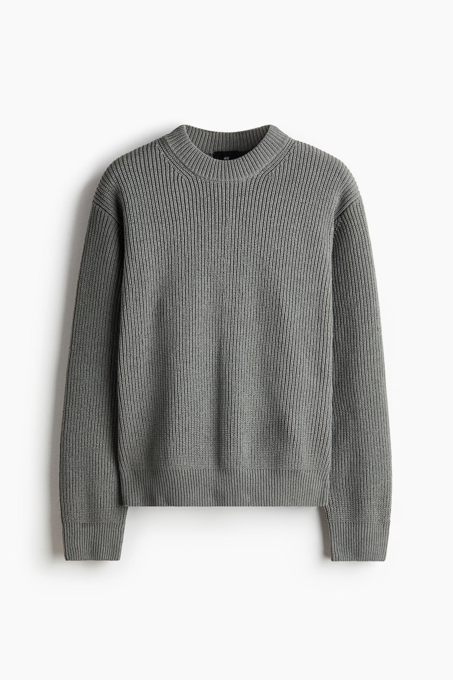 Ribstrikket trøje Relaxed Fit - Salviegrøn/Mørklilla/Mørkebrun/Grå