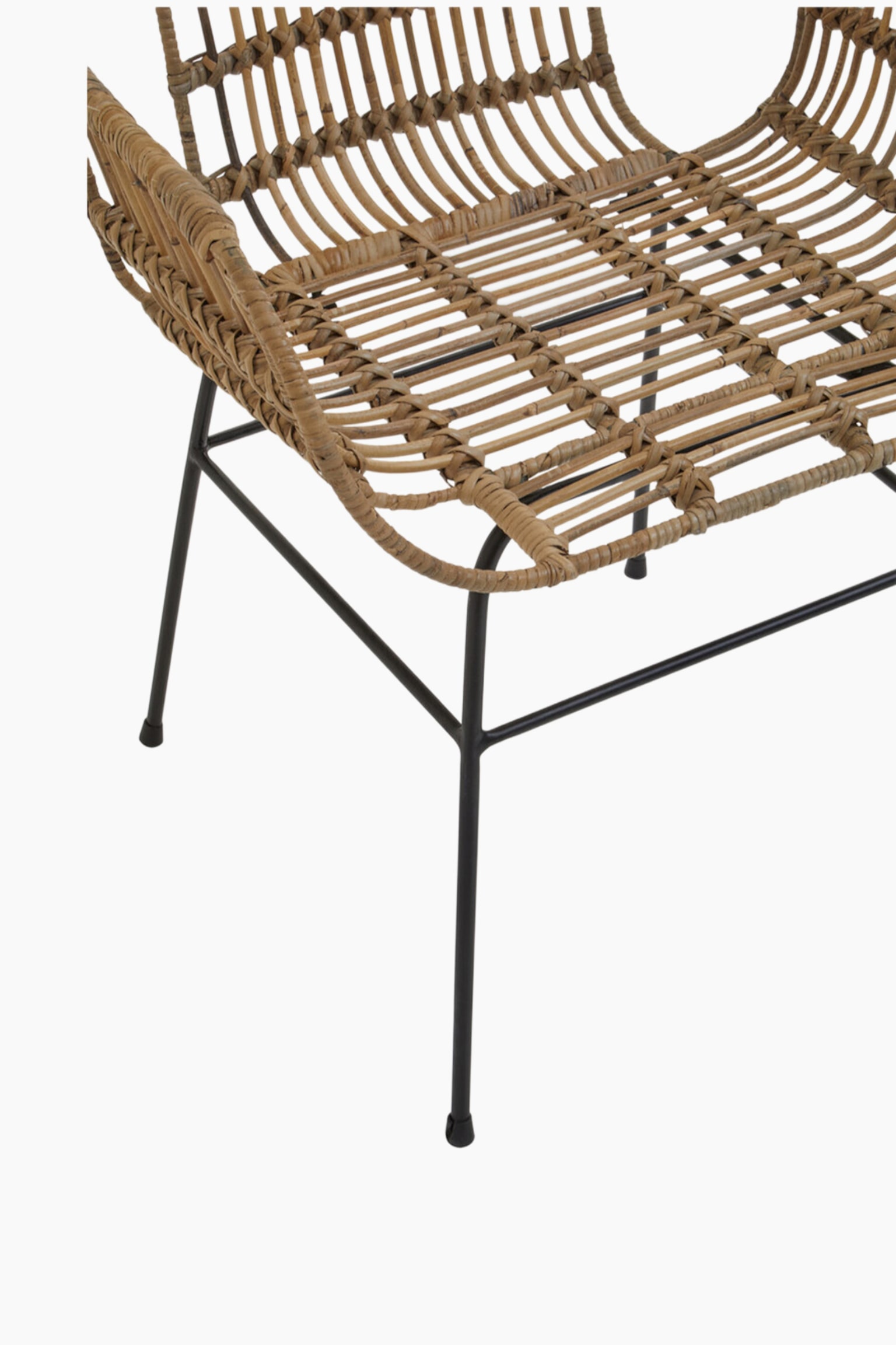 Java Rattan And Metal Armchair Chair - Natural - 6