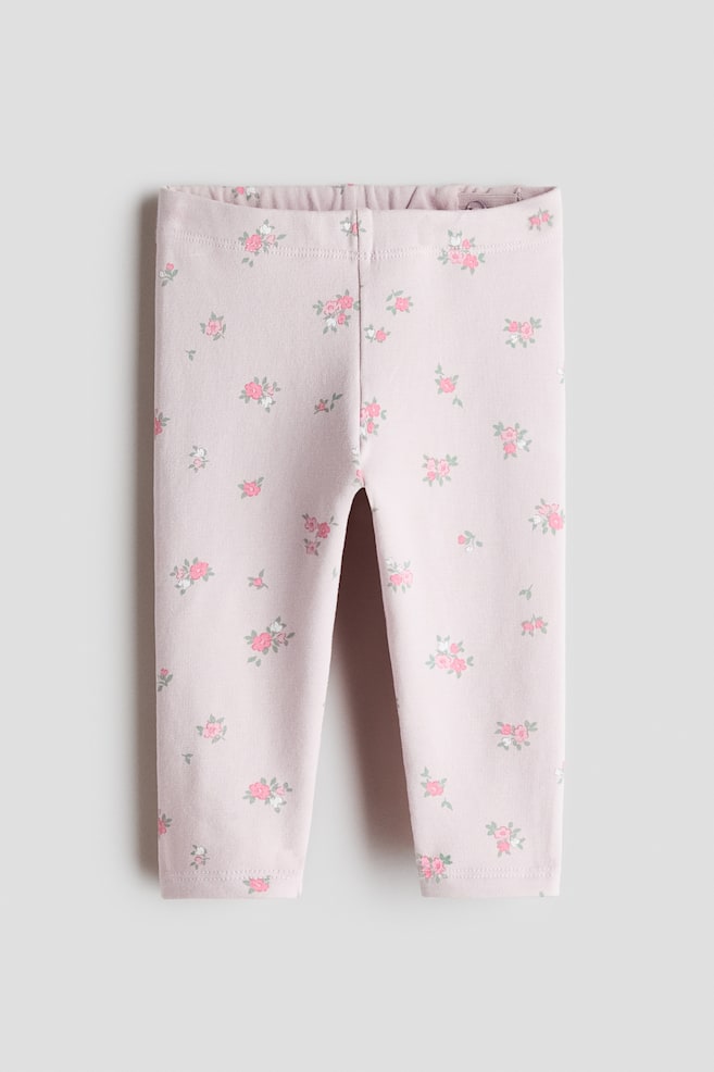 Brushed-inside leggings - Light purple/Floral/Light pink/Floral/Cream/Hearts/Light green/Cherries/Cream/Cherries - 1