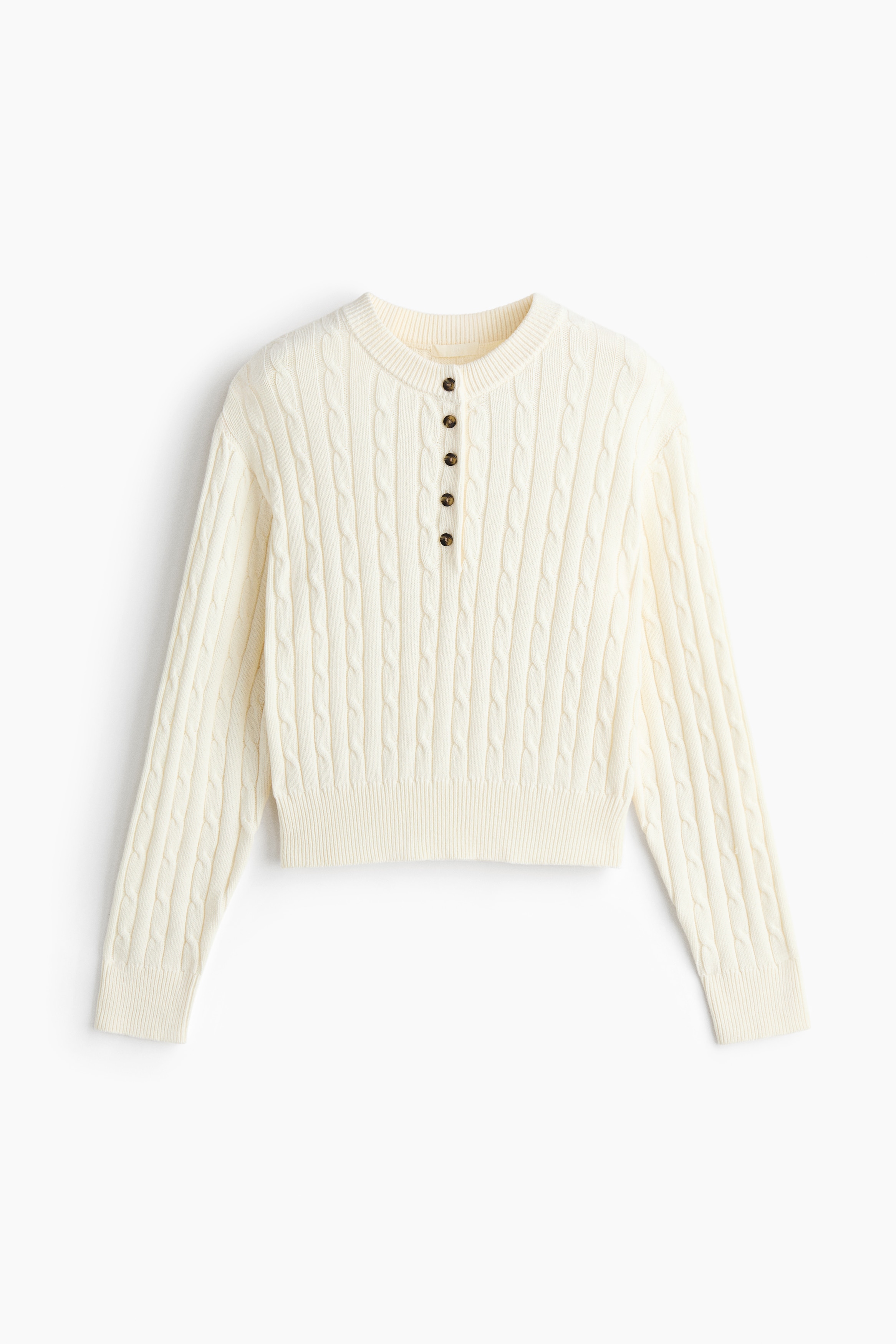 Button Top Cable Knit Sweater
