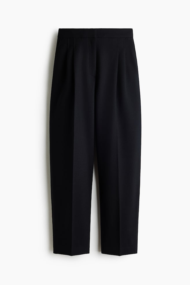 Wool-blend barrel trousers - Black/Anthracite grey - 1
