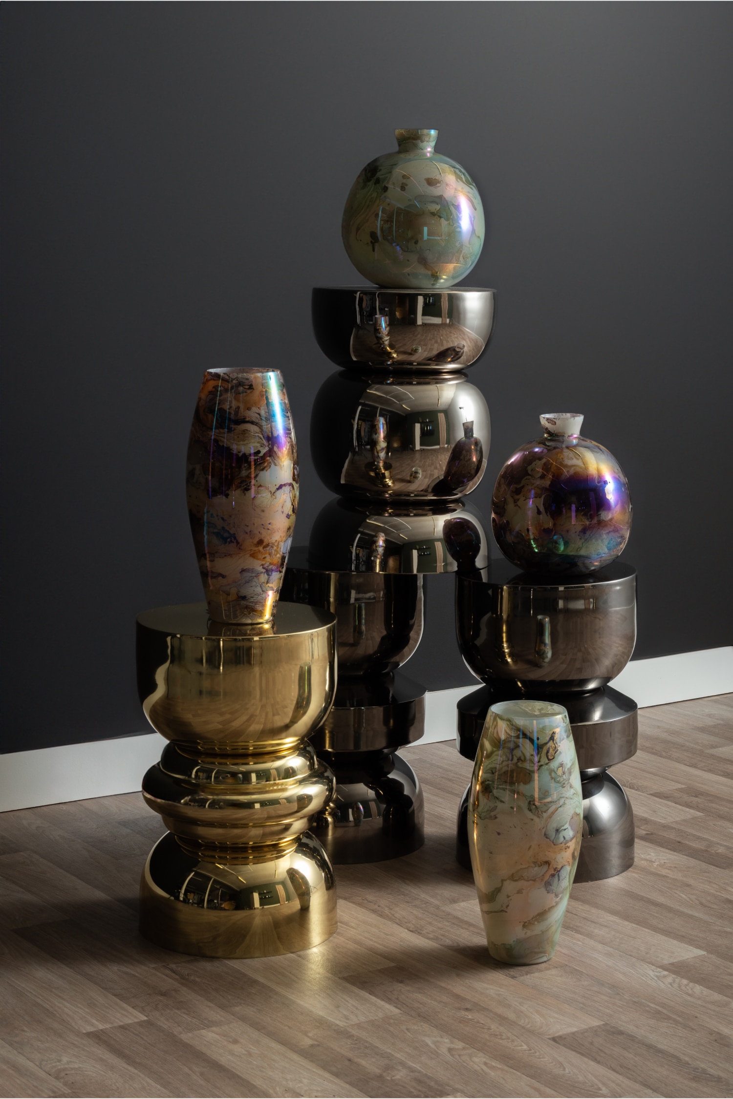 Melange Bottle Vase - Vert Jungle