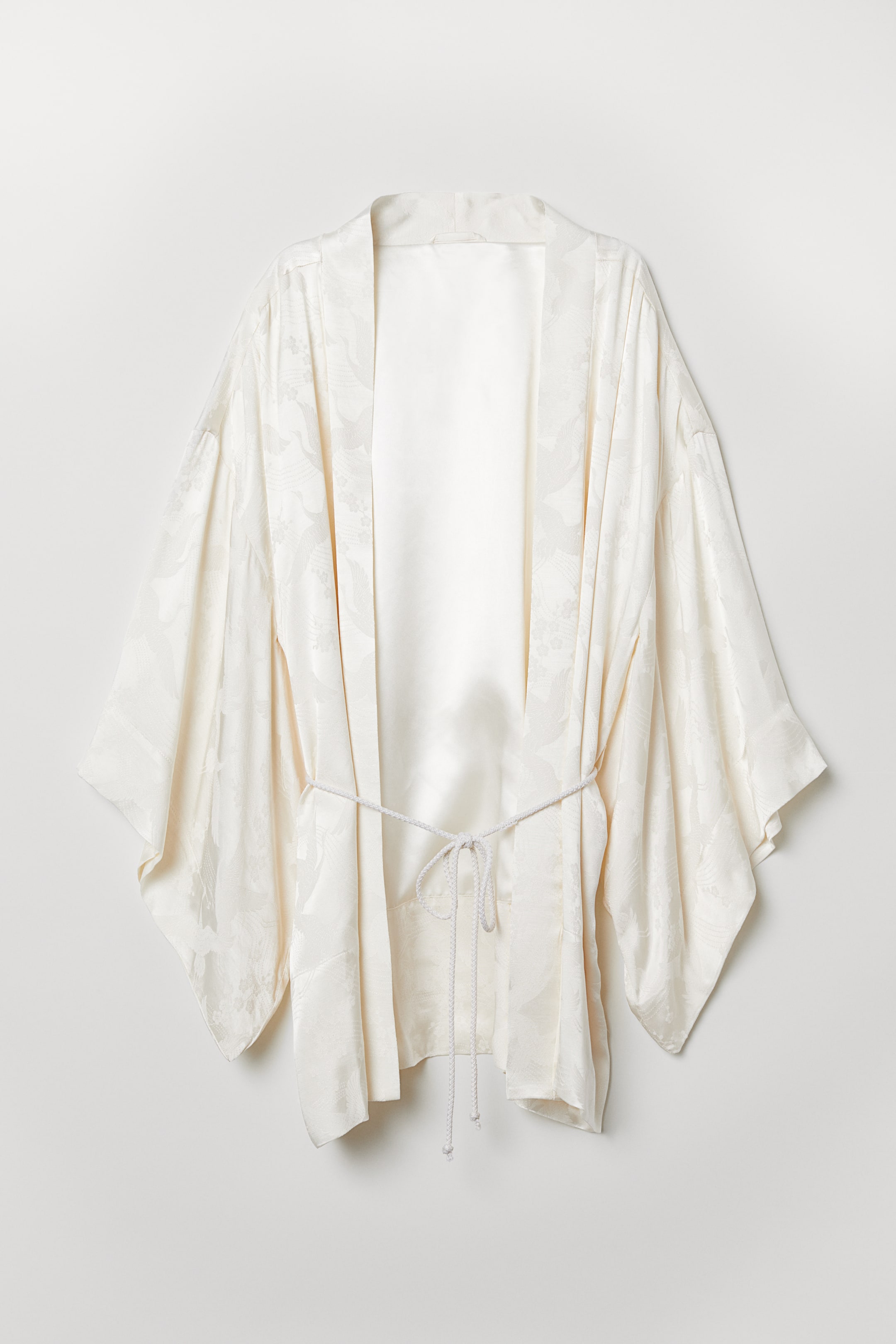 View larger image: Jacquard-weave dressing gown - Cream/Cranes - Home All | H&M IE 1