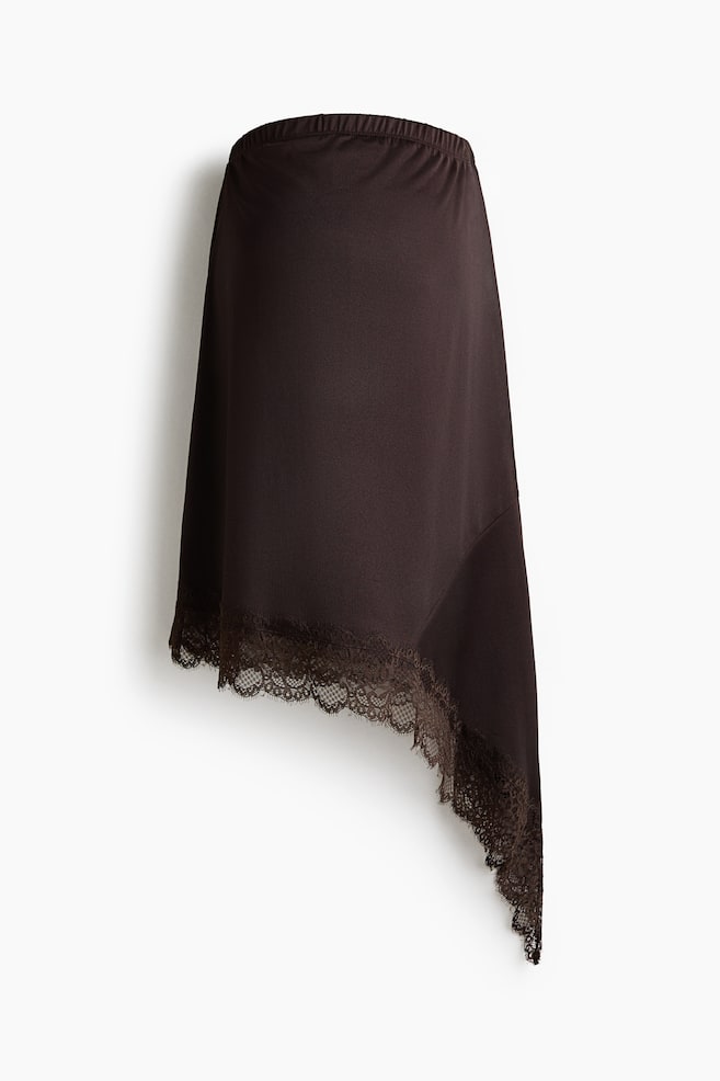 MAMA Asymmetric skirt - Dark brown - 1