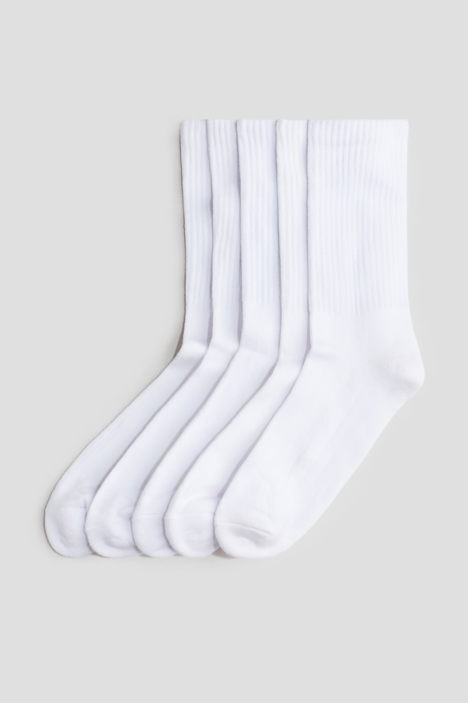 Lot de 5 paires de chaussettes côtelées - Blanc/Blanc/beige/Noir/blanc/Noir/Blanc/noir/Bleu foncé/bleu vif - 1