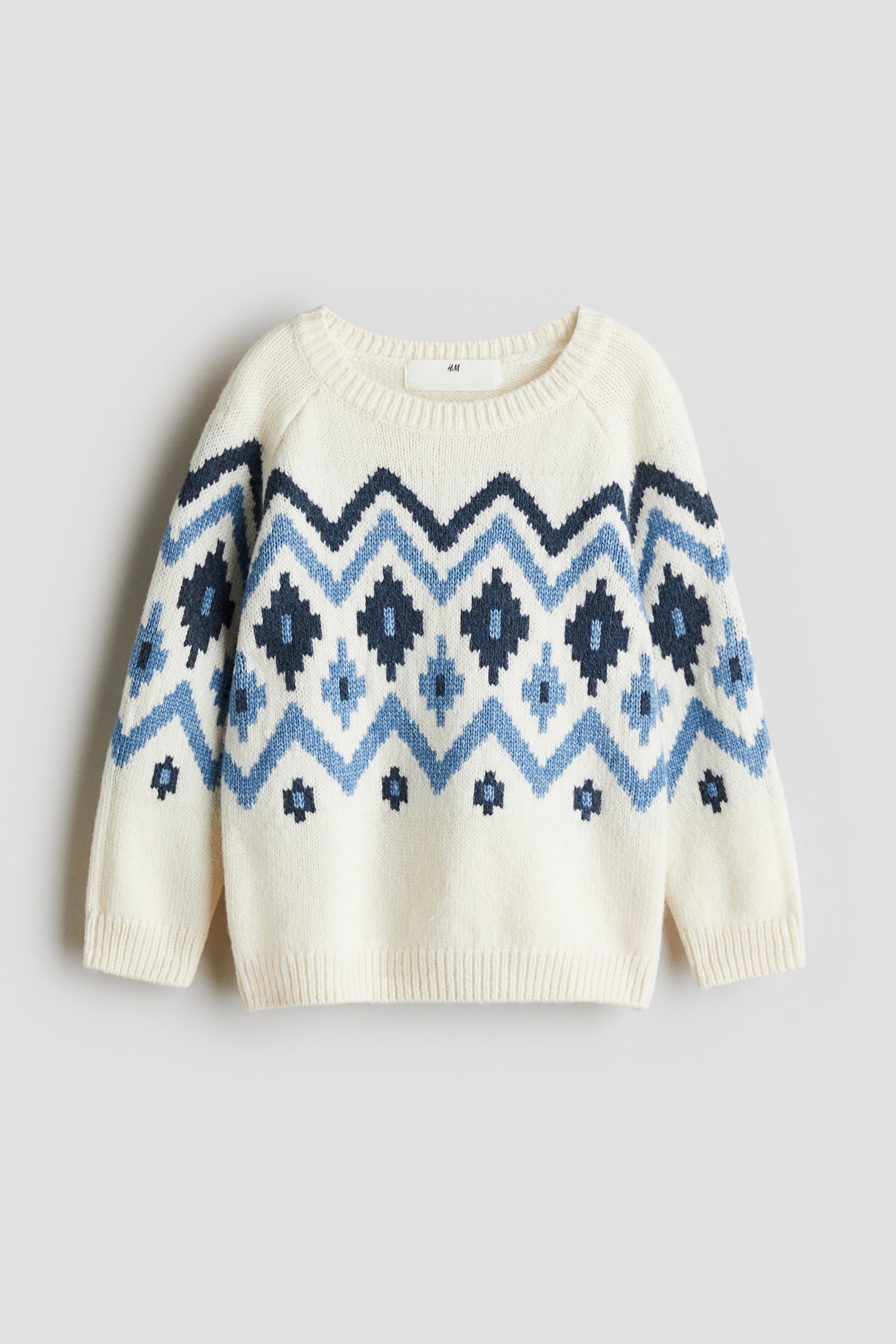 Jacquard-knit jumper - White/Patterned