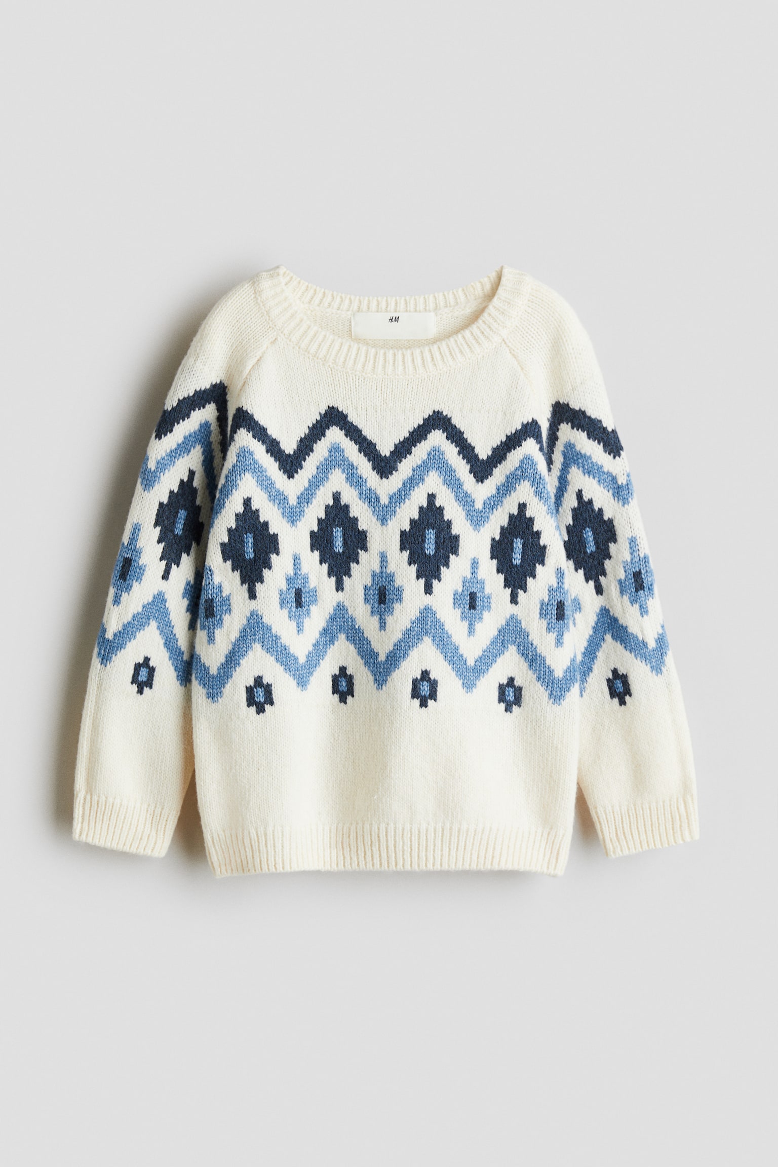 Jacquard-knit jumper - White/Patterned - 2