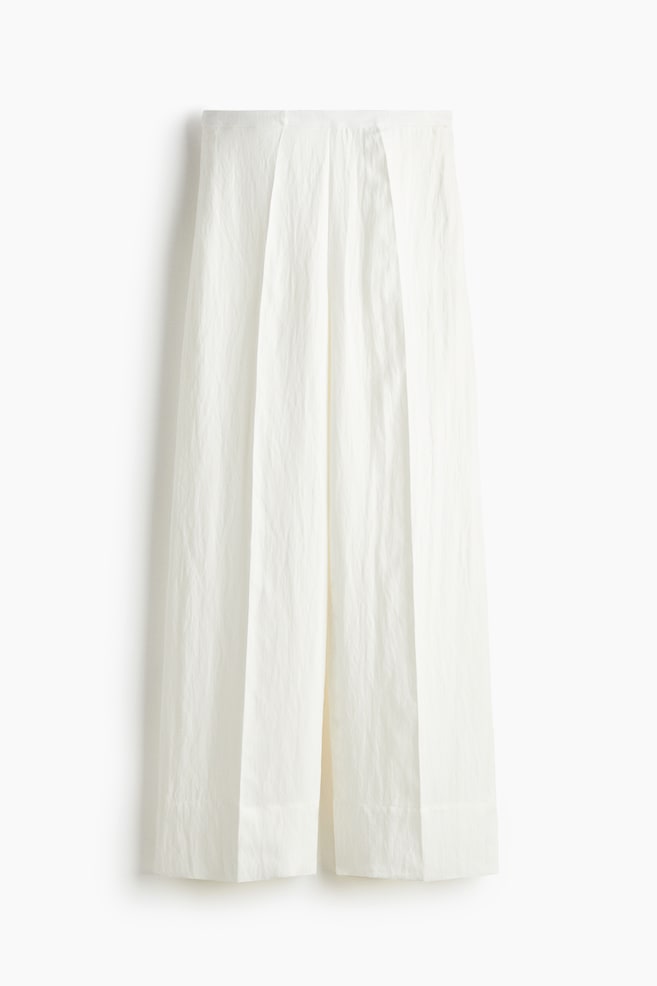 Weite Twillhose - Weiß/Knallrot/Weiß/Beige gestreift - 1