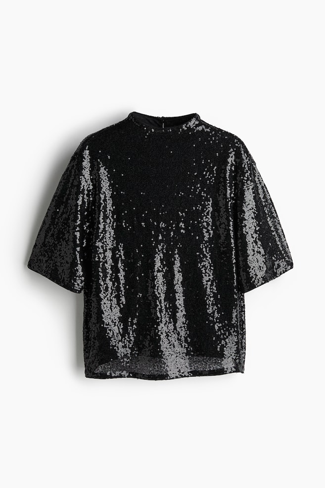 Sequined top - Black - 1