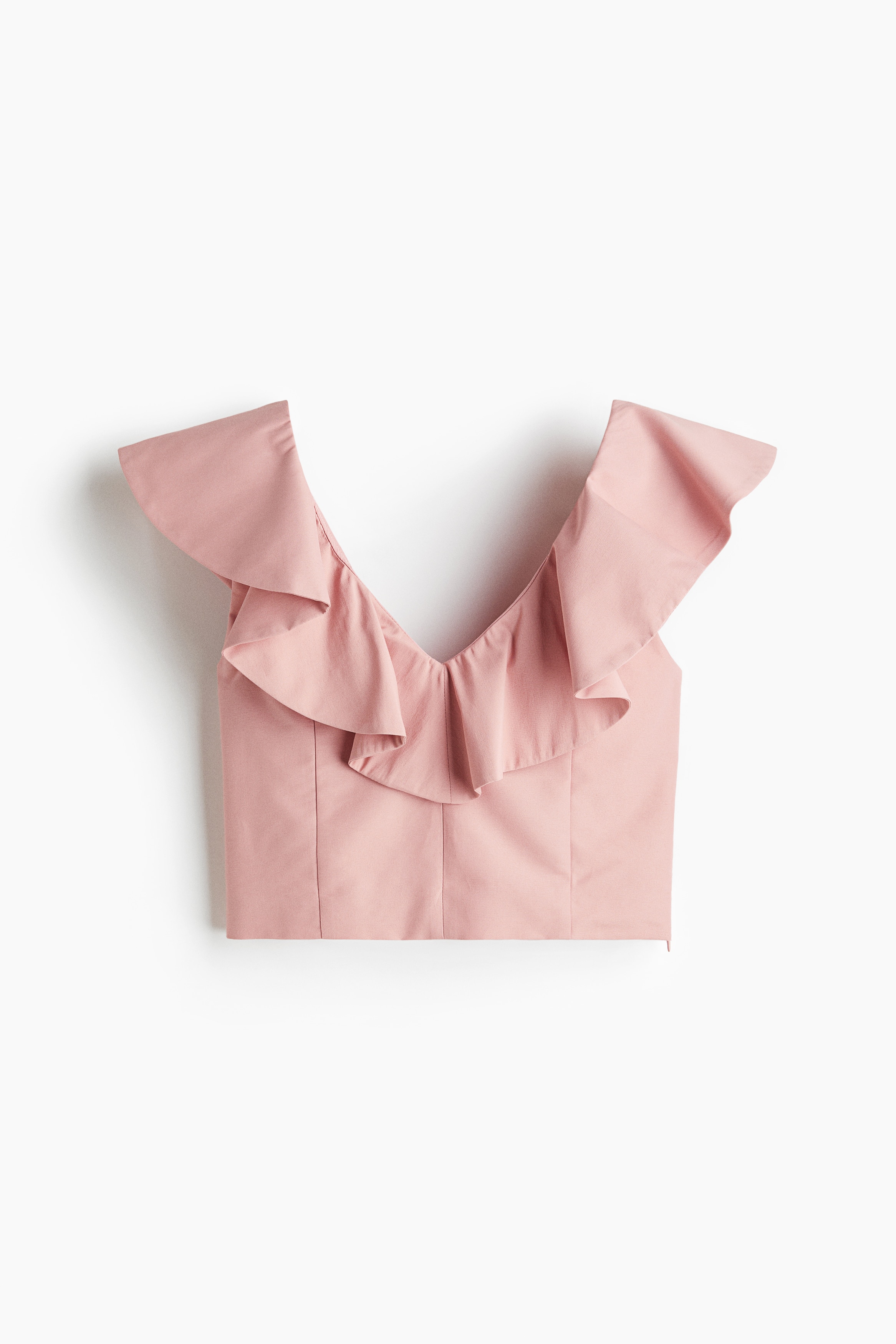 Flounce-trimmed top - Roz-deschis