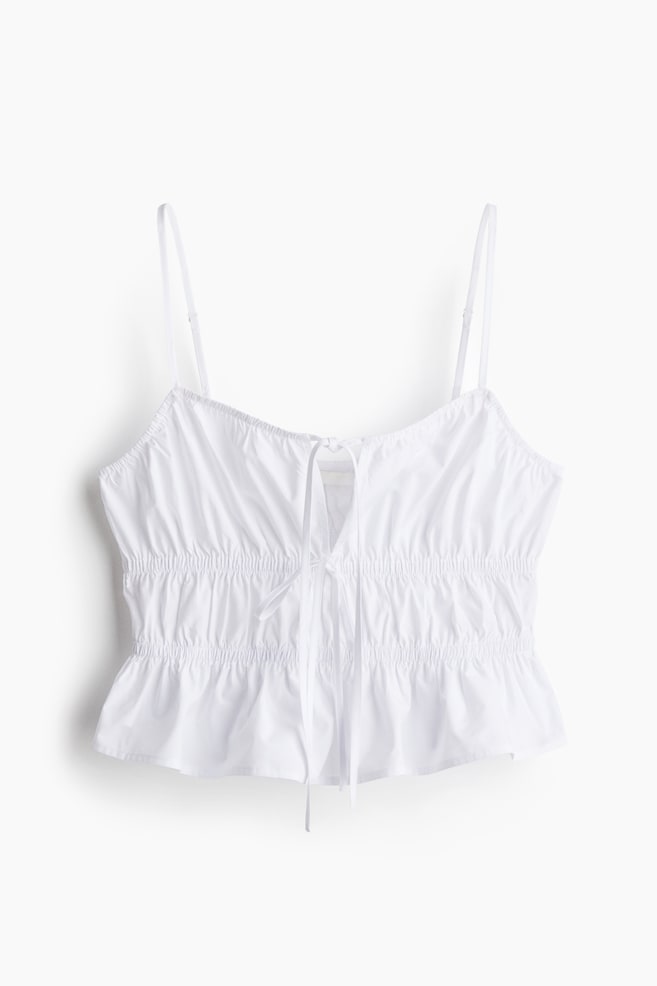 Peplum strappy top - White - 1