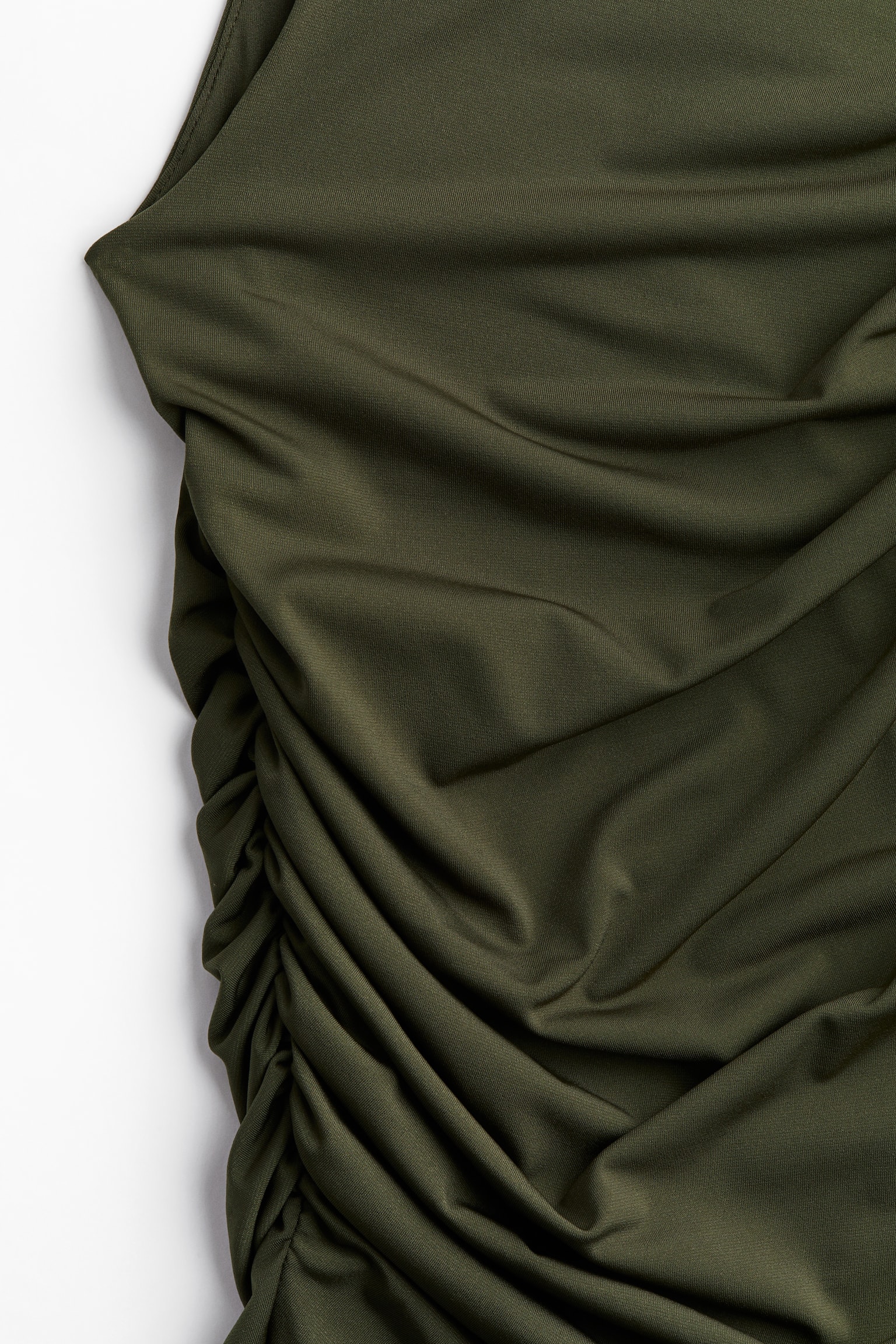 Draped Microfibre Dress - Dark green/Black/Dark orange - 6