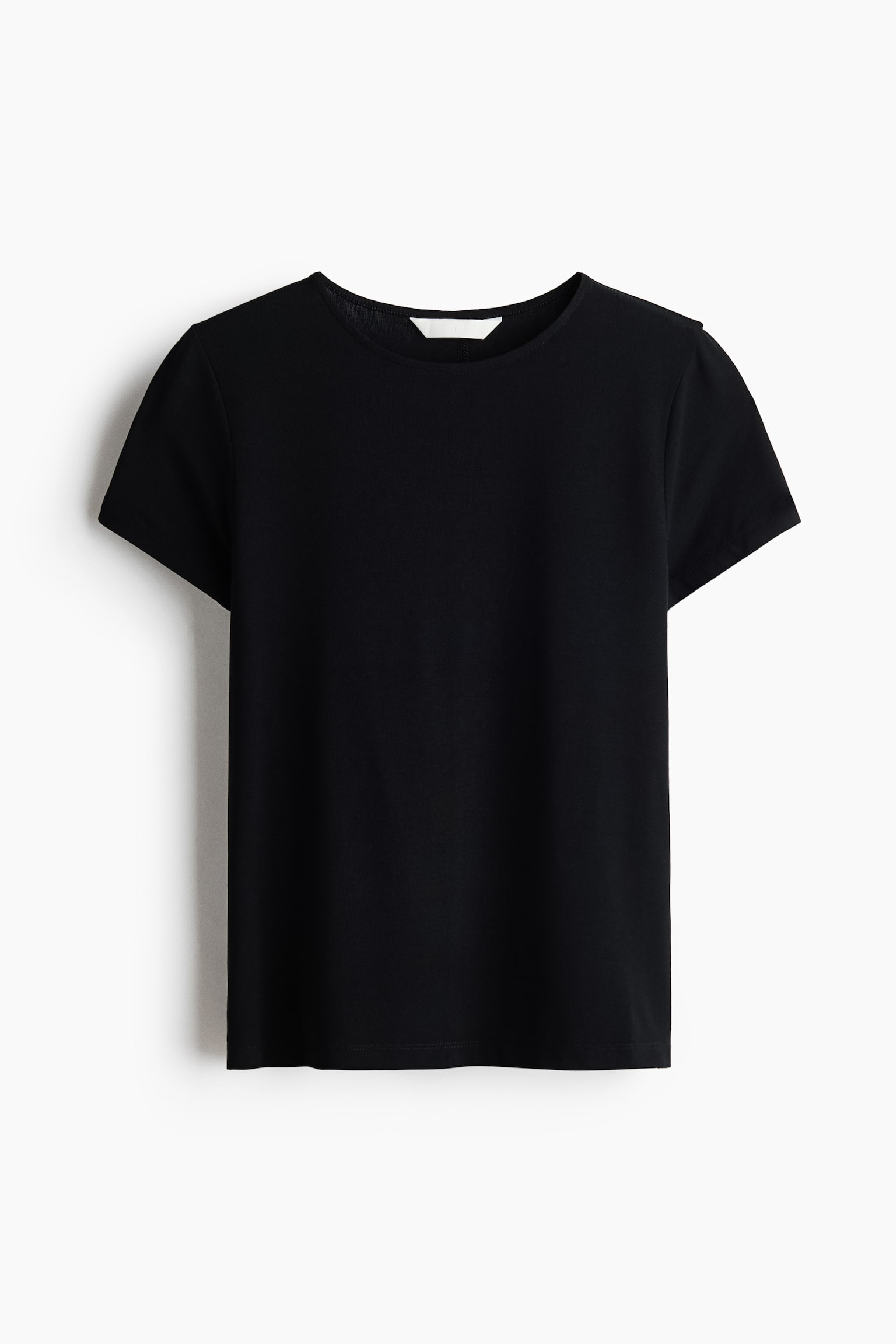 Εφαρμοστό T-shirt από βισκόζη - Μαύρο/Ανοιχτό μπεζ/Σκούρο καφέ - 1