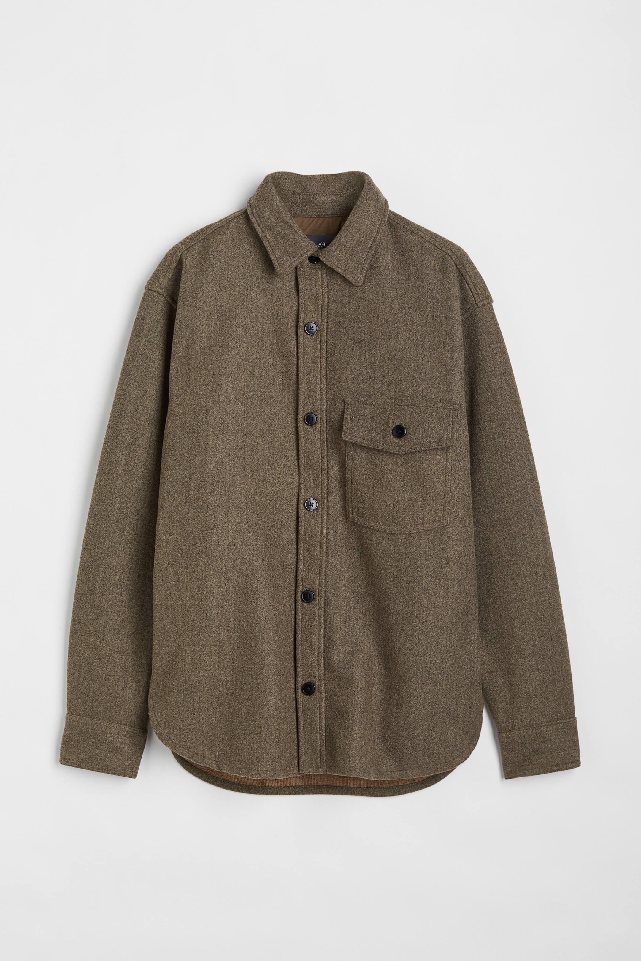Xem ảnh lớn hơn: Áo sơ mi khoác nhẹ vải dạ Relaxed Fit - Màu nâu đốm - Men | H&M VN 1