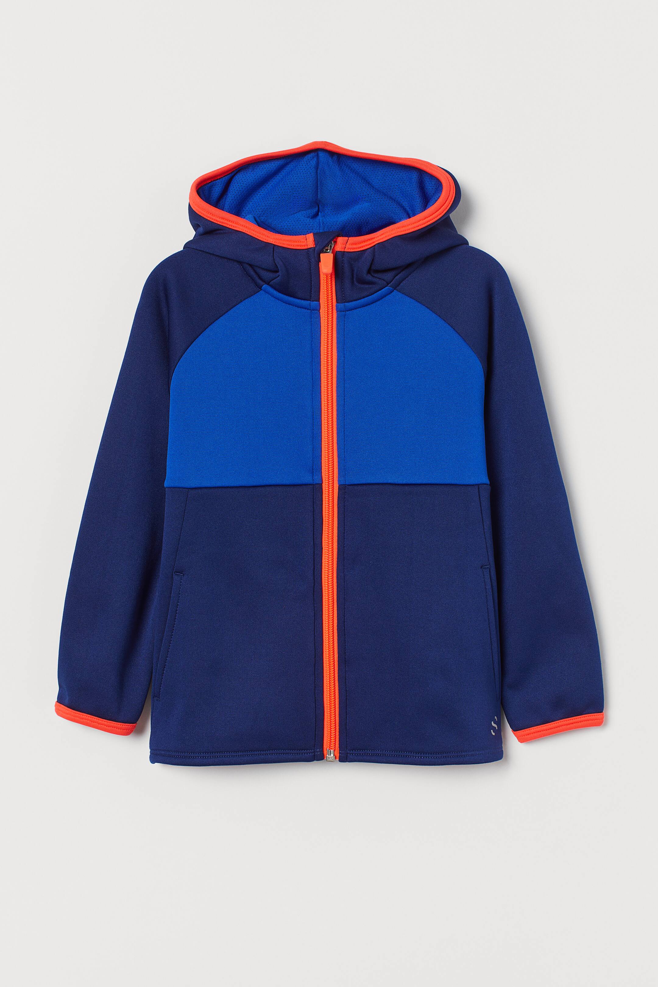 Προβολή μεγαλύτερης εικόνας: Αθλητική ζακέτα με κουκούλα - Έντονο μπλε/colour blocking - Kids | H&M GR 1