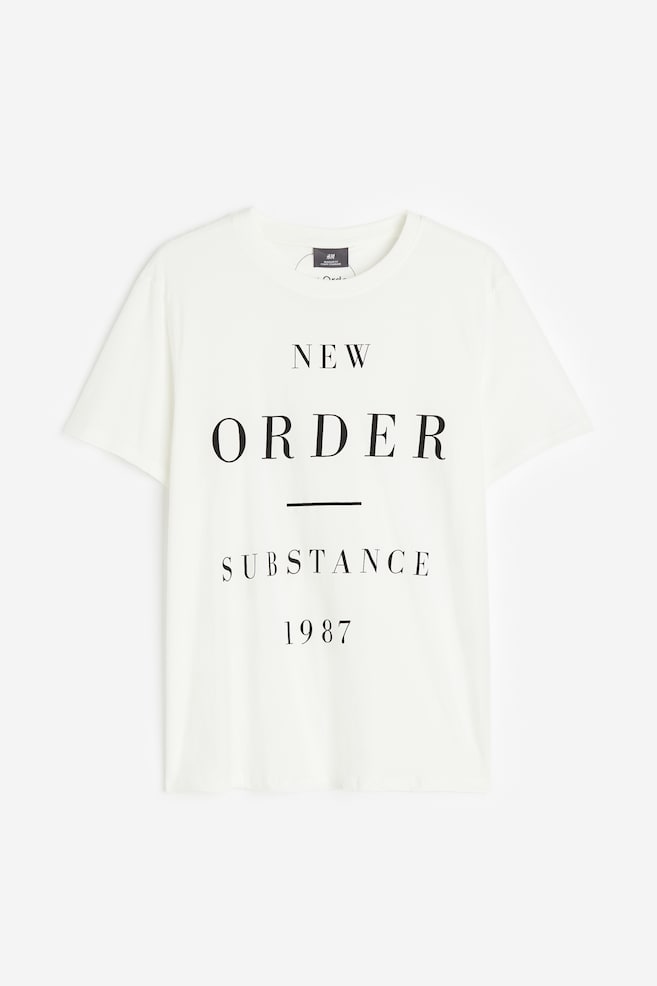 Painokuvallinen T-paita Regular Fit - Kermanvaalea/New Order - 2