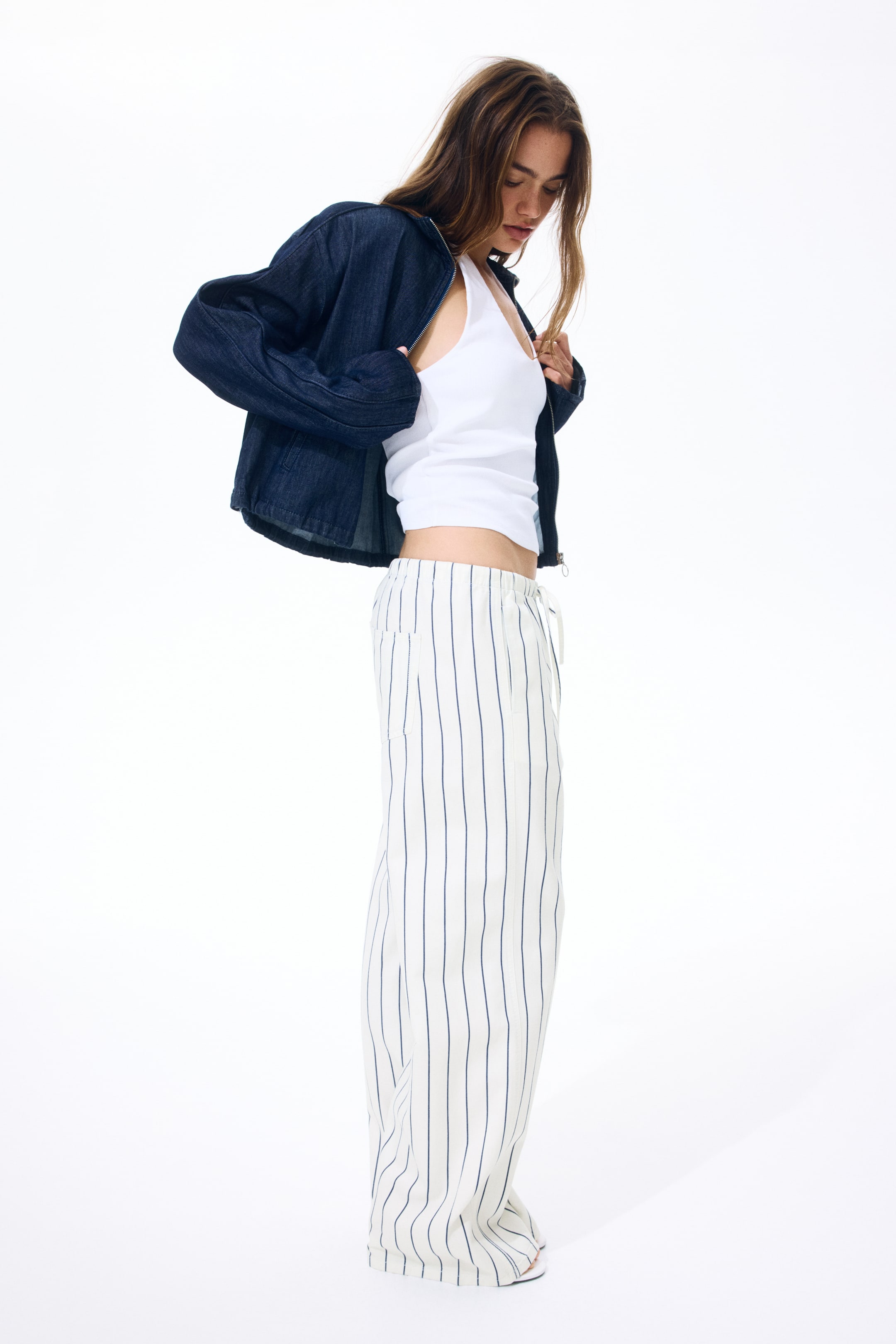 Denim Drawstring Pants