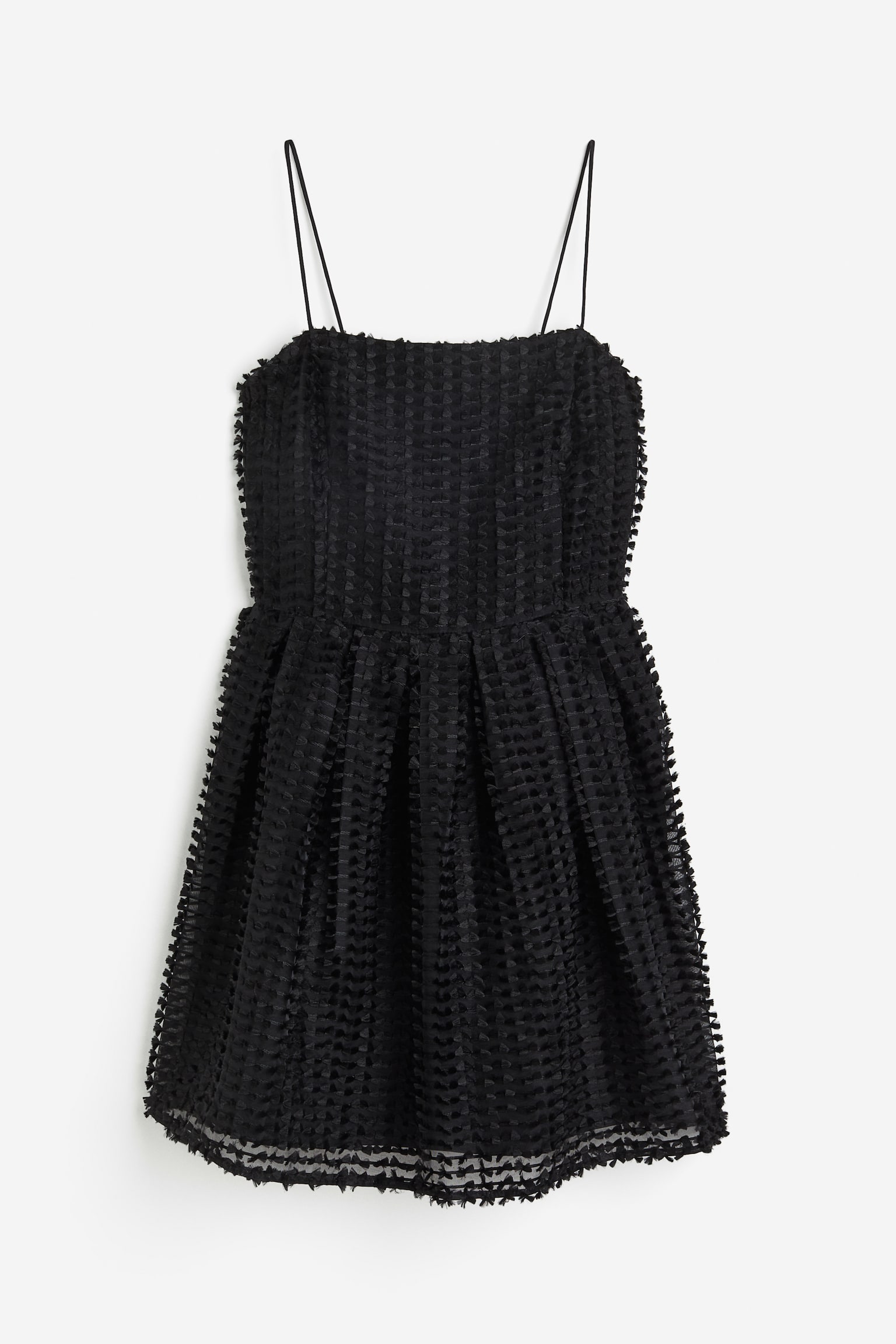 Textured Mini Dress - Black - 1